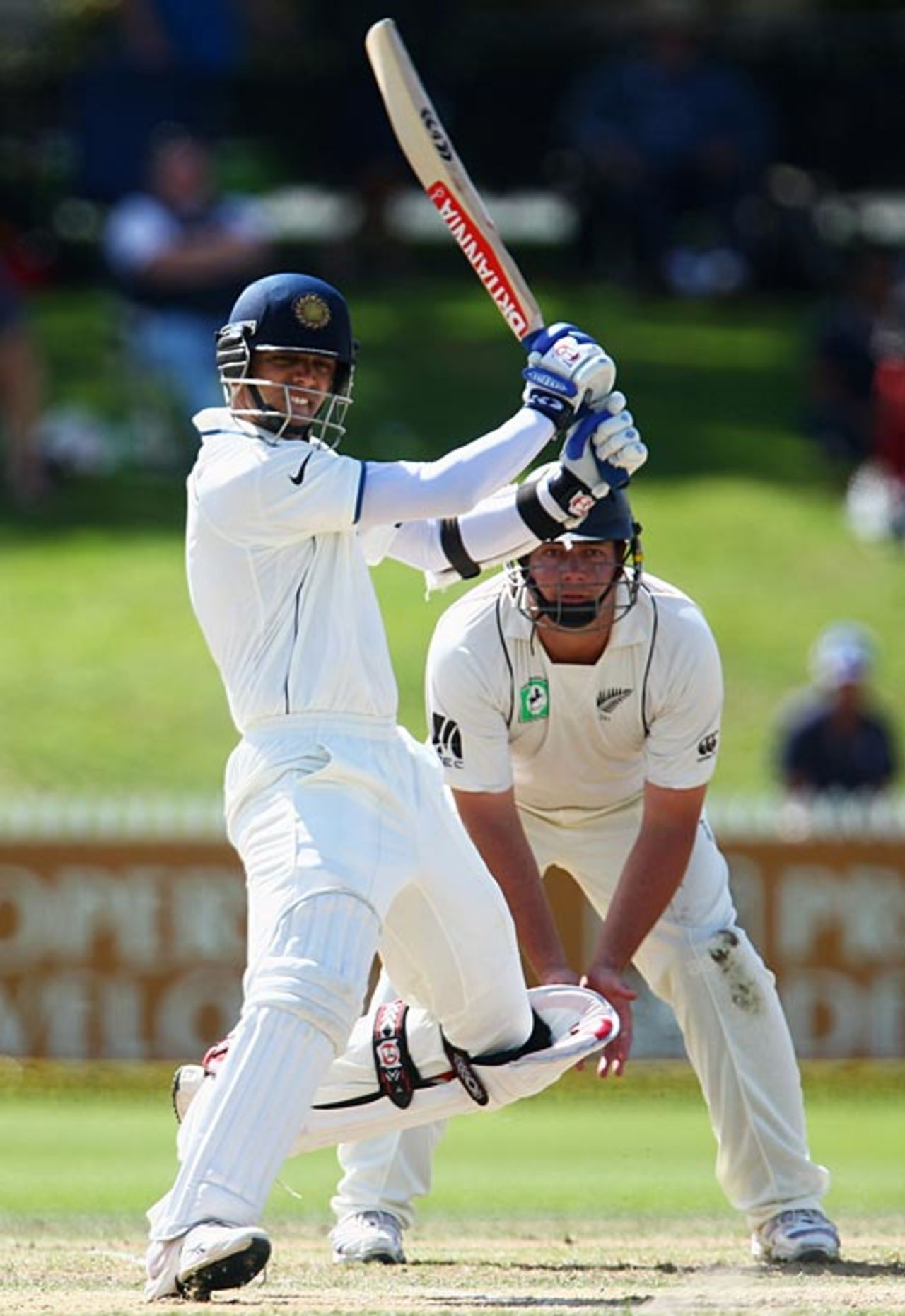 Rahul Dravid cuts, New Zealand v India, 1st Test, Hamilton, 2nd day, March 19, 2009