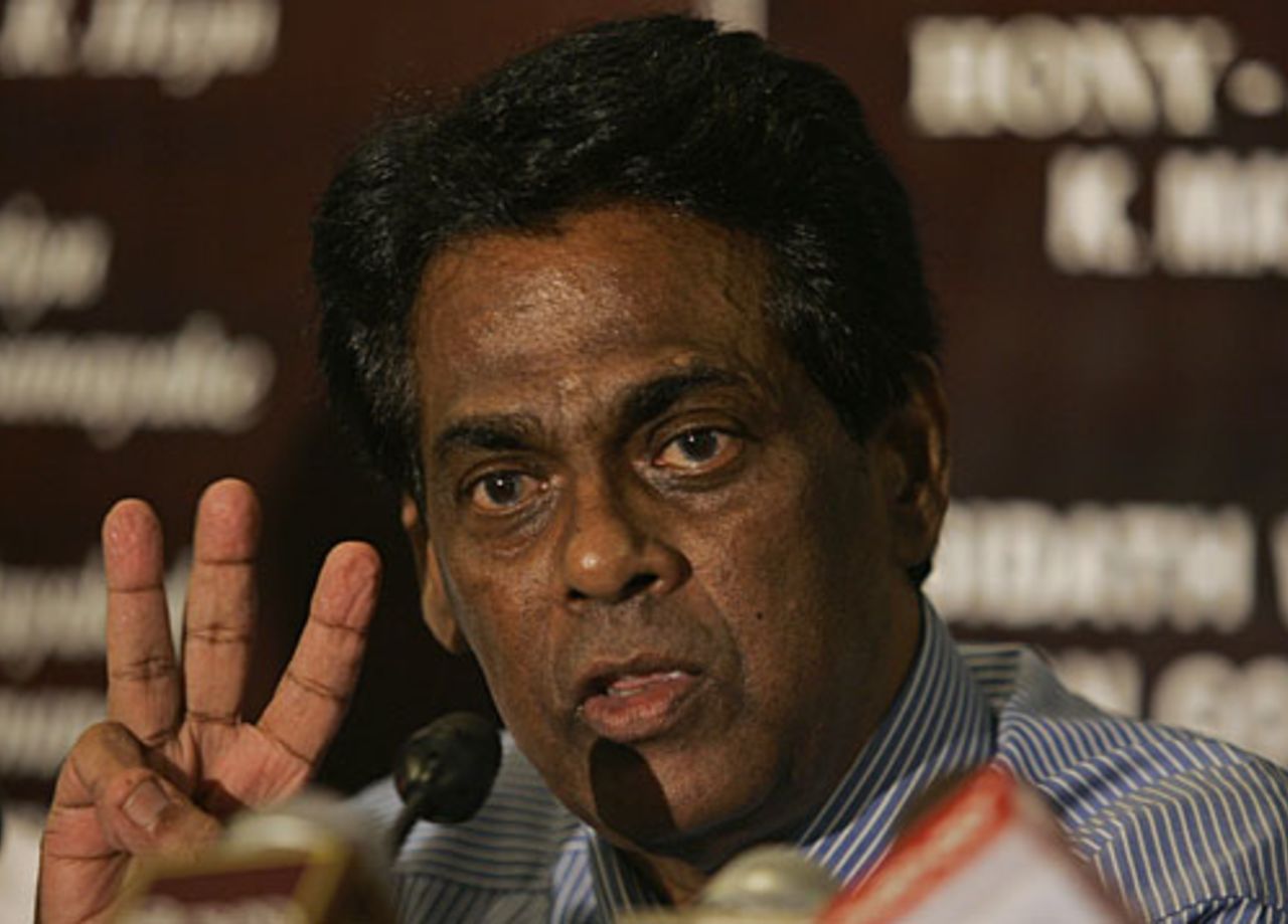 Somachandra de Silva, the chairman of the new seven-member interim committee to run Sri Lanka Cricket, Colombo, March 19, 2009