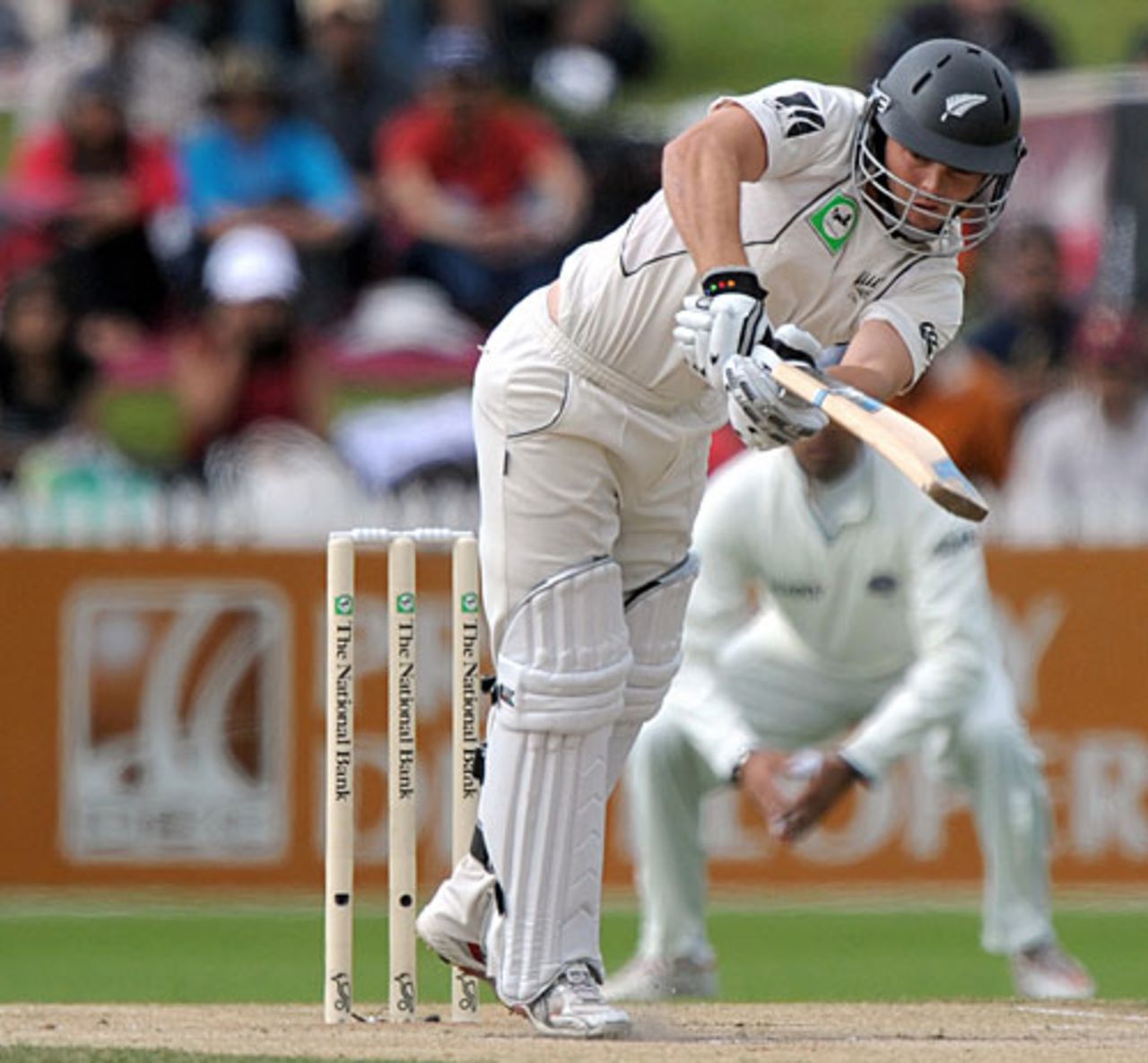 Daniel Flynn flicks on his way to a half-century, New Zealand v India, 1st Test, Hamilton, 4th day, March 21, 2009