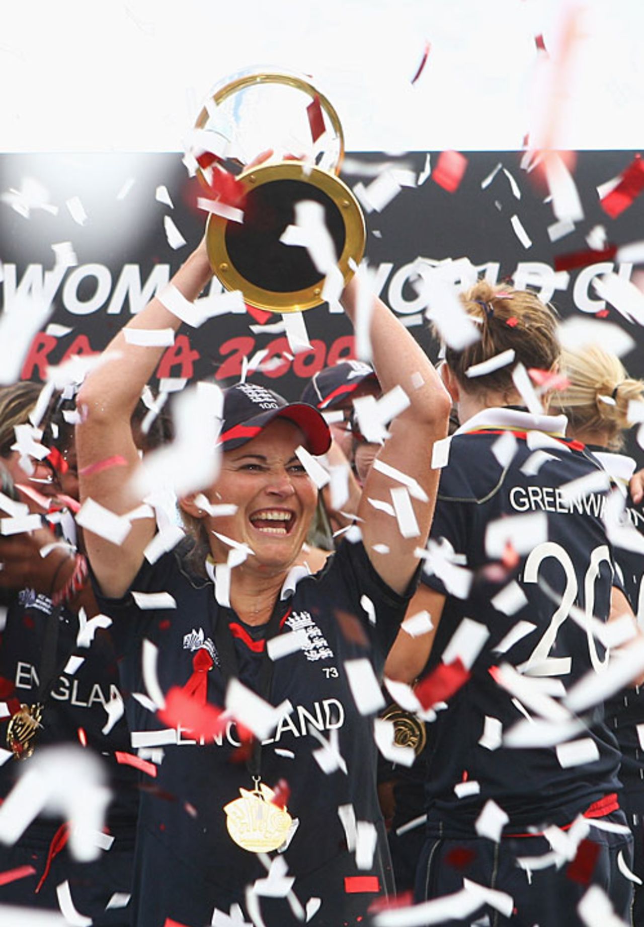Charlotte Edwards with the World Cup, England v New Zealand, women's World Cup final, Sydney, March 22, 2009