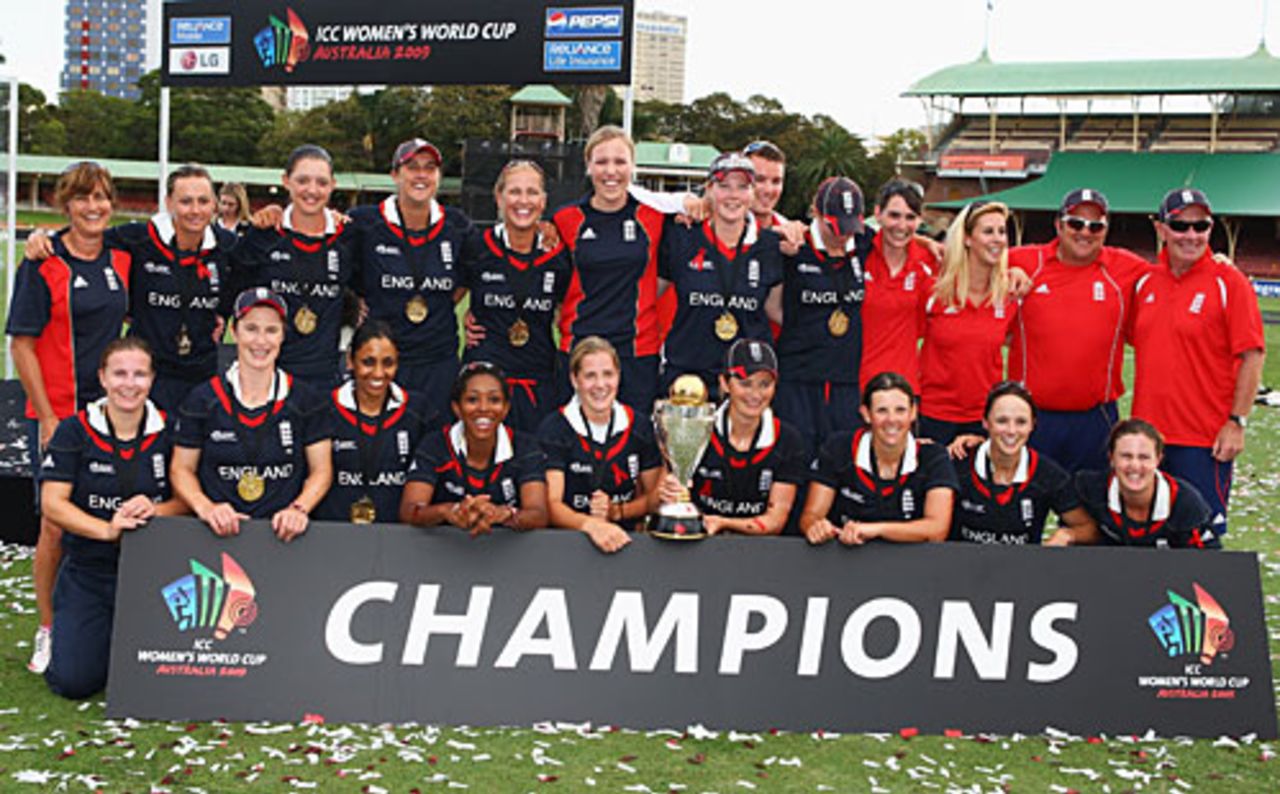 The World-Cup winning England squad, England v New Zealand, women's World Cup final, Sydney, March 22, 2009