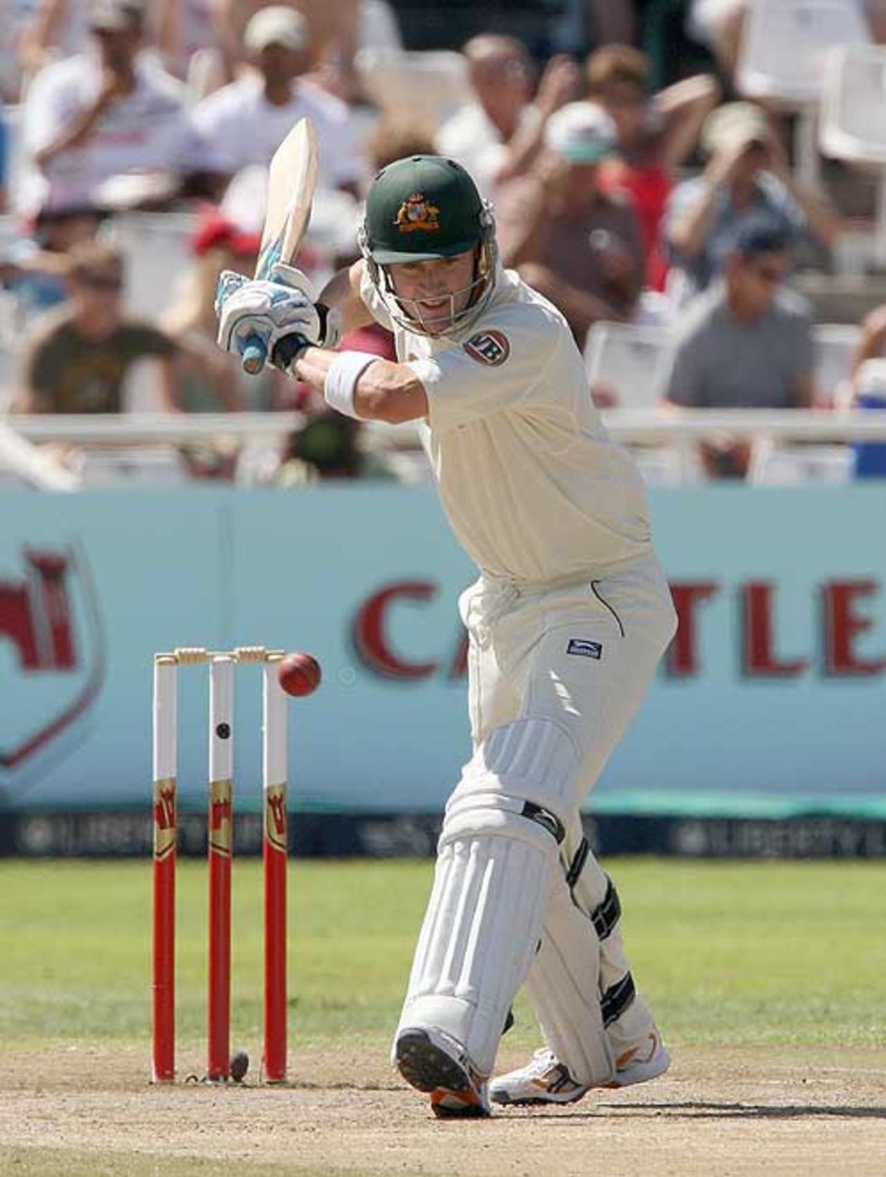 Michael Clarke leaves off the front foot, South Africa v Australia, 3rd Test, 4th day, Cape Town, March 22, 2009