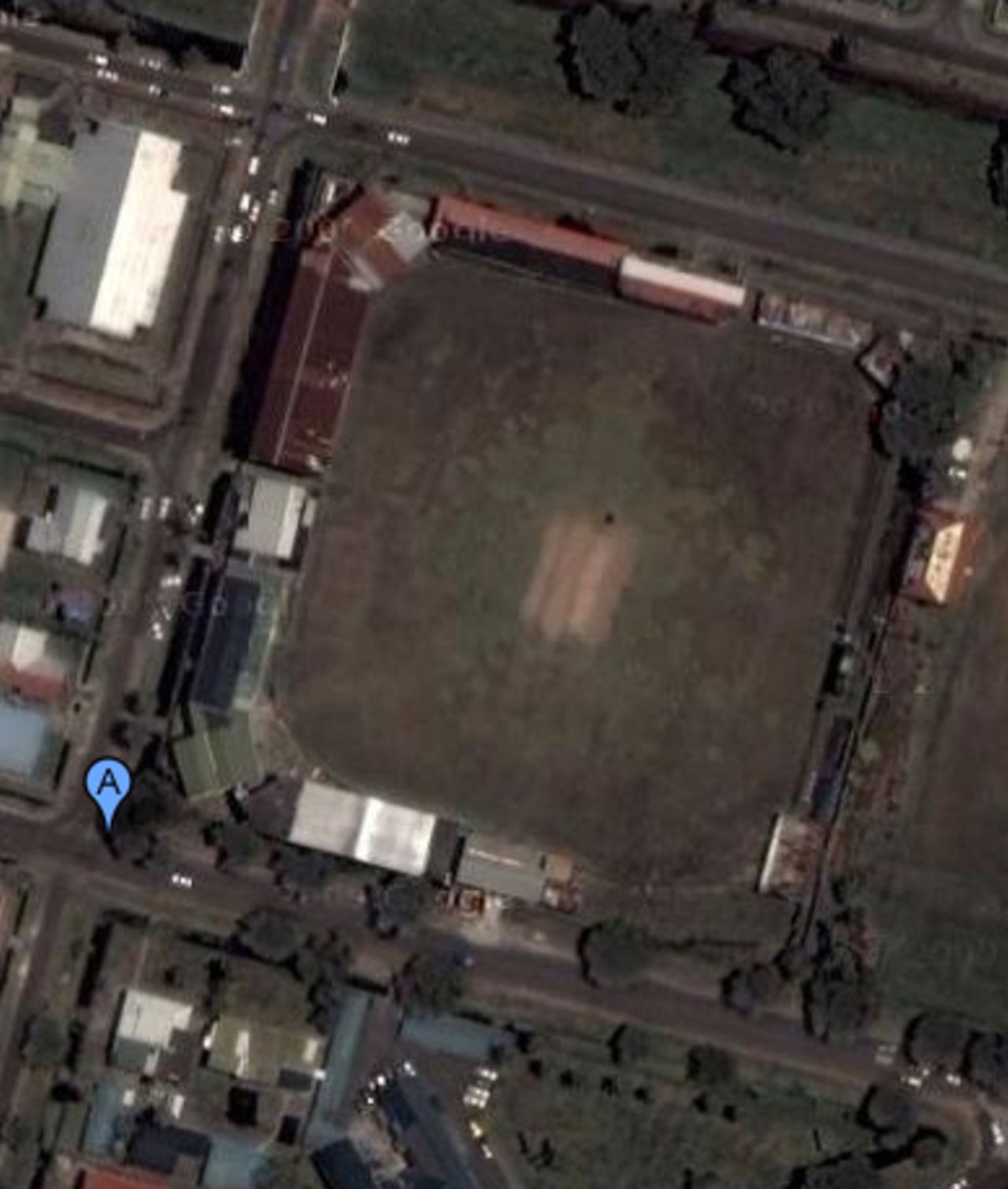 Satellite image of Shivnarine Chanderpaul Drive, outside Bourda Cricket Ground