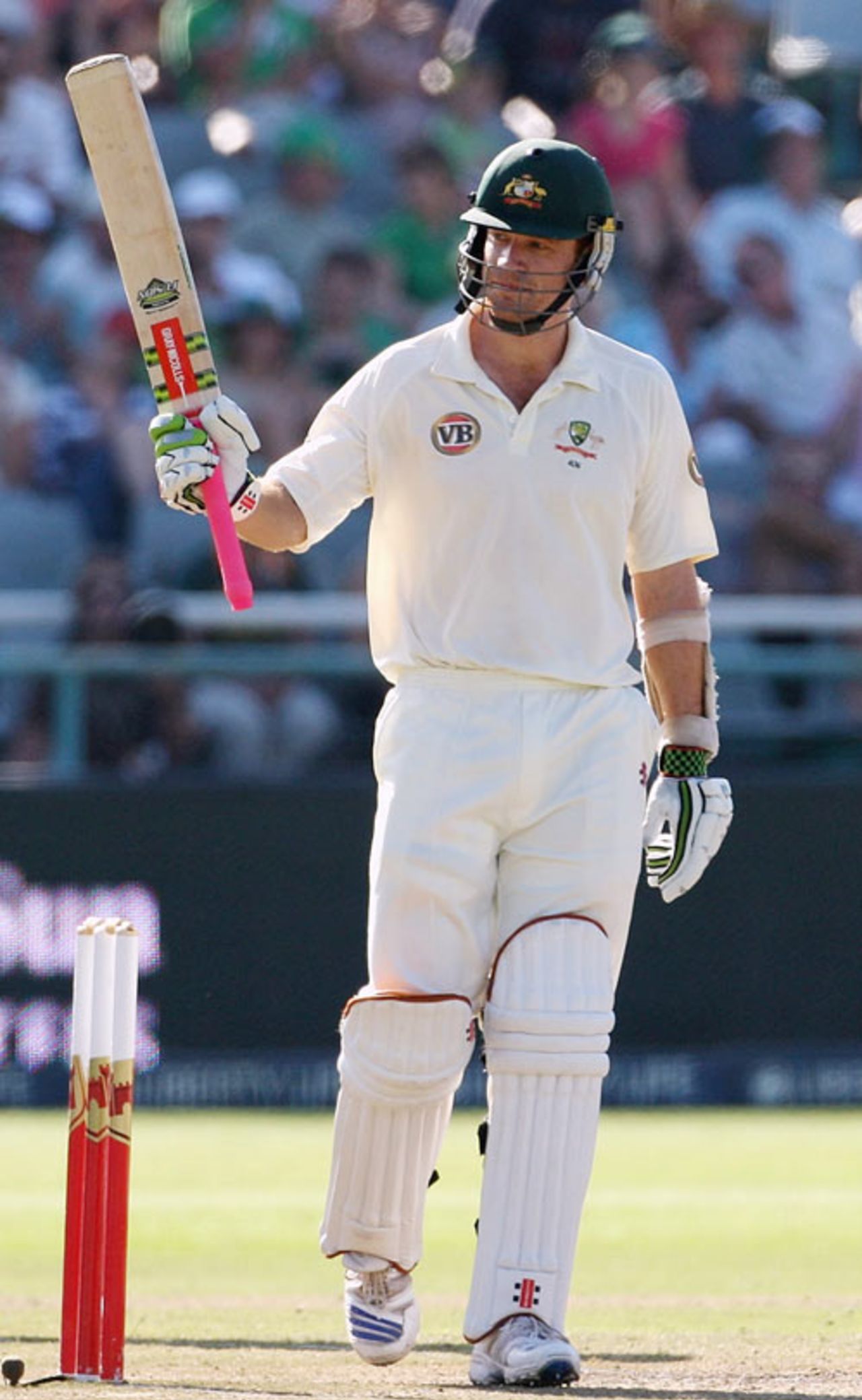 Andrew McDonald acknowledges the cheers on reaching his half-century, South Africa v Australia, 3rd Test, 4th day, Cape Town, March 22, 2009