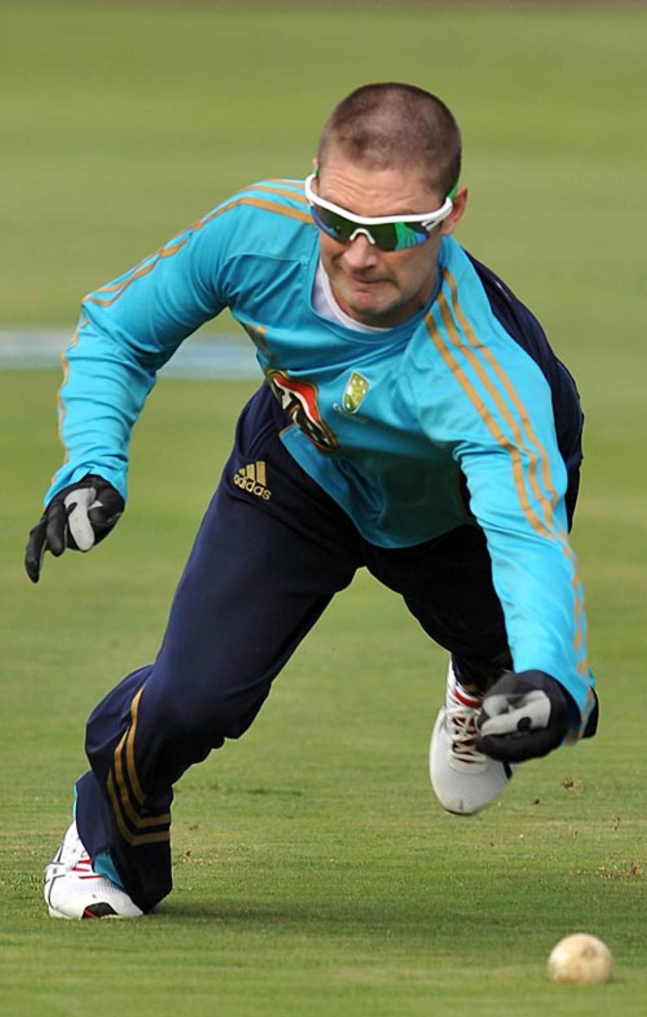 Michael Clarke sweats it out at practice, Johannesburg, March 25, 2009