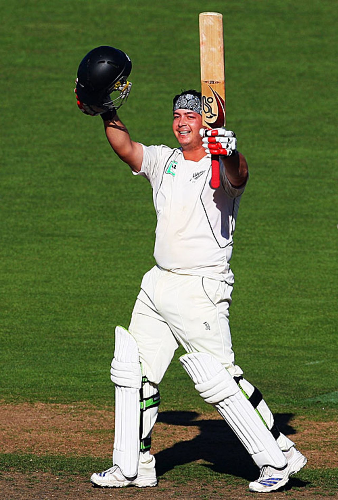Jesse Ryder is all smiles after reaching his century, New Zealand v India, 2nd Test, Napier, 1st day, March 26, 2009