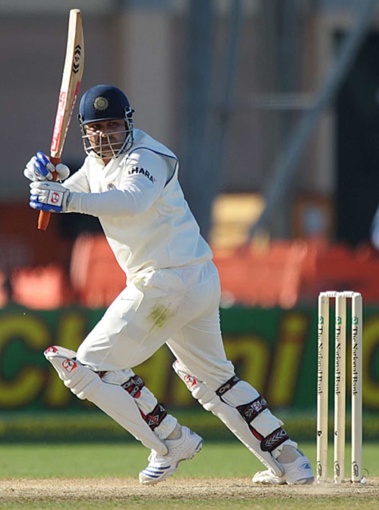 Virender Sehwag made a rapid 34 of 25 balls, New Zealand v India, 2nd Test, Napier, 2nd day, March 27, 2009