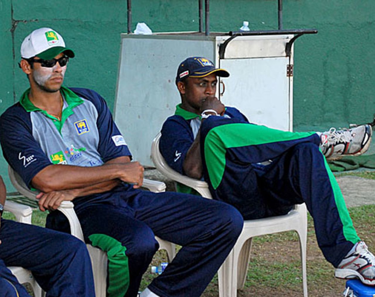 Michael Vandort and Ajantha Mendis watch a game in progress, Kandurata v Wayamba, Inter-Provincial Twenty20, Colombo, SSC, March 31, 2009