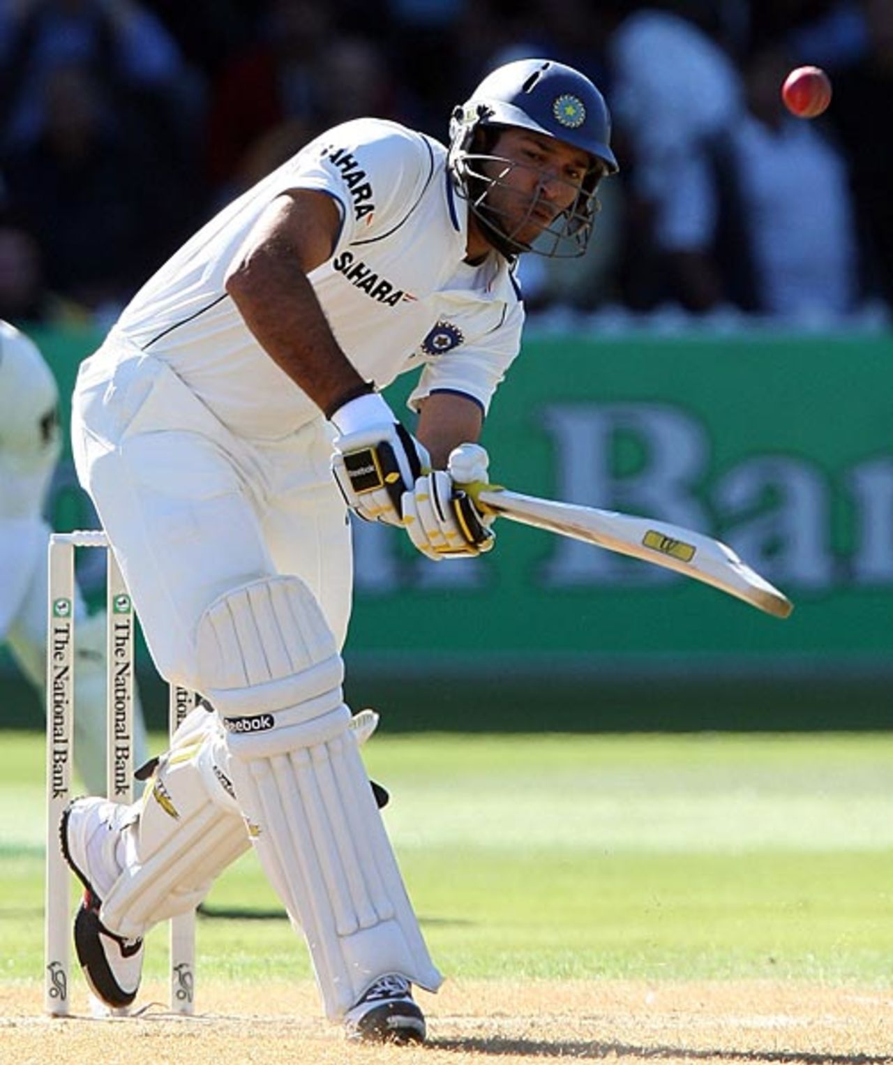 Yuvraj Singh is out lbw, New Zealand v India, 3rd Test, Wellington, 1st day, April 3, 2009