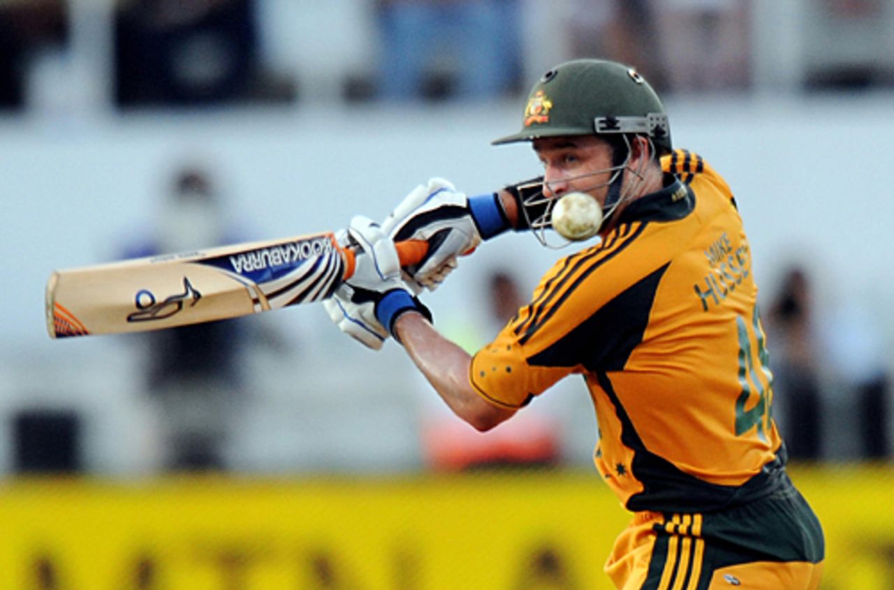 Michael Hussey plays it past the slips, South Africa v Australia, 1st ODI, Durban, April 3, 2009