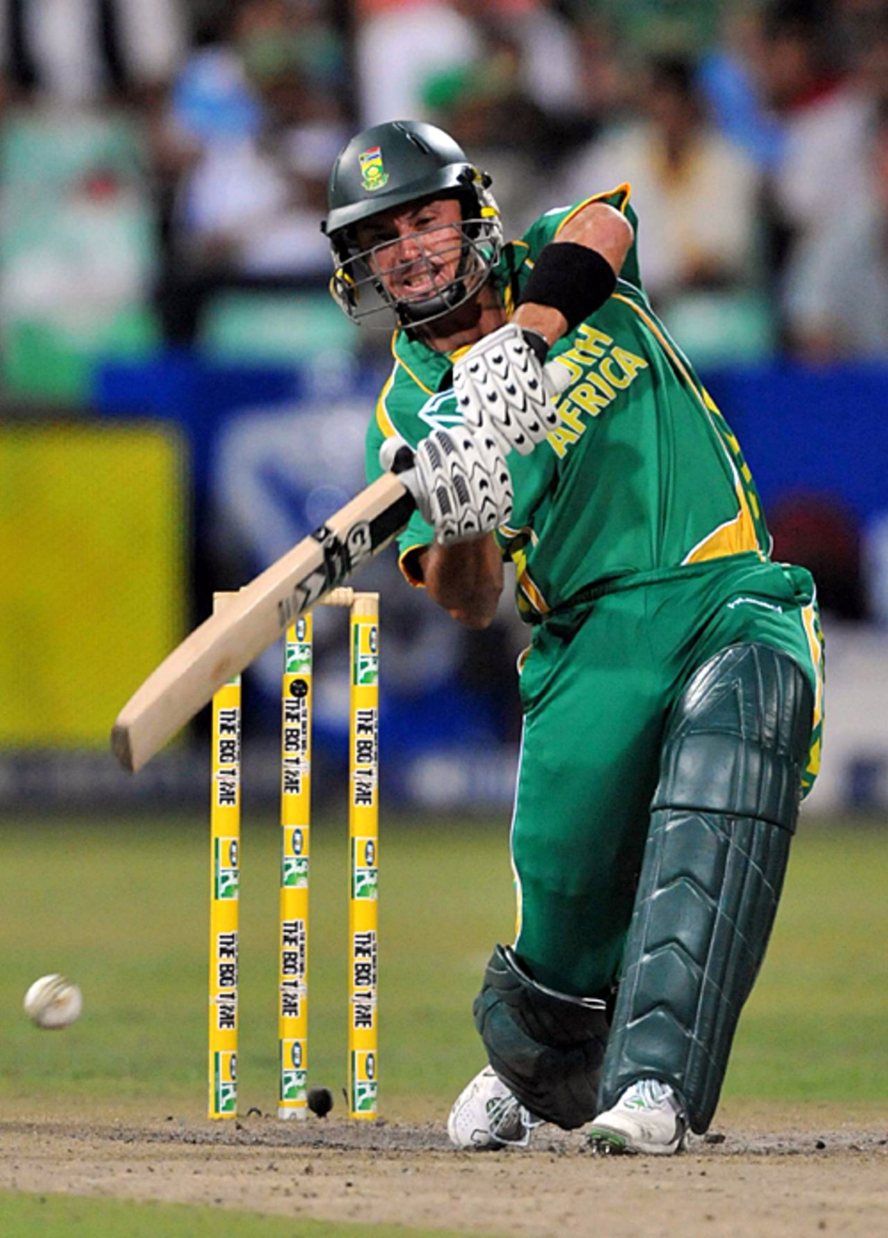 Herschelle Gibbs launches into a cover drive, South Africa v Australia, 1st ODI, Durban, April 3, 2009