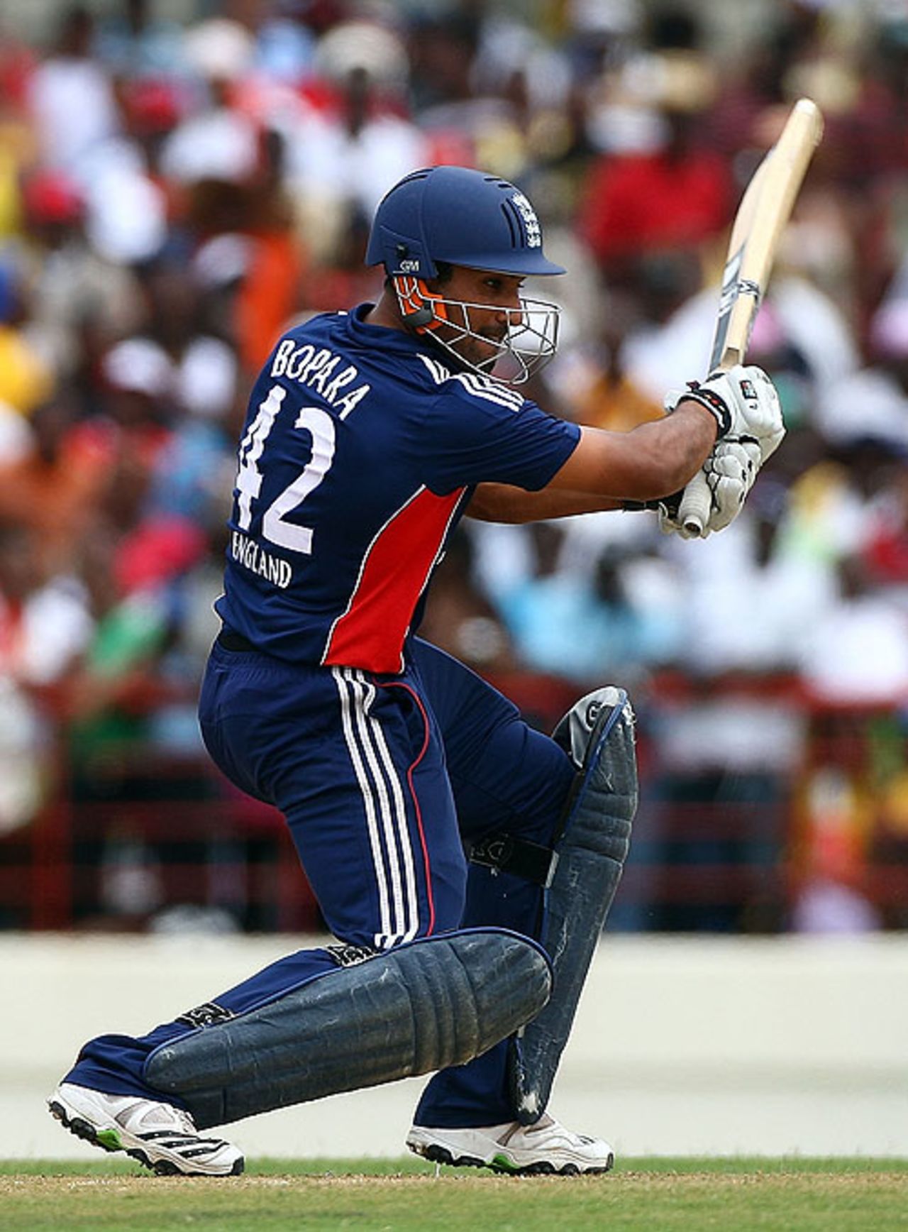 Ravi Bopara drives through the covers, West Indies v England, 5th ODI, St Lucia, April 3, 2009
