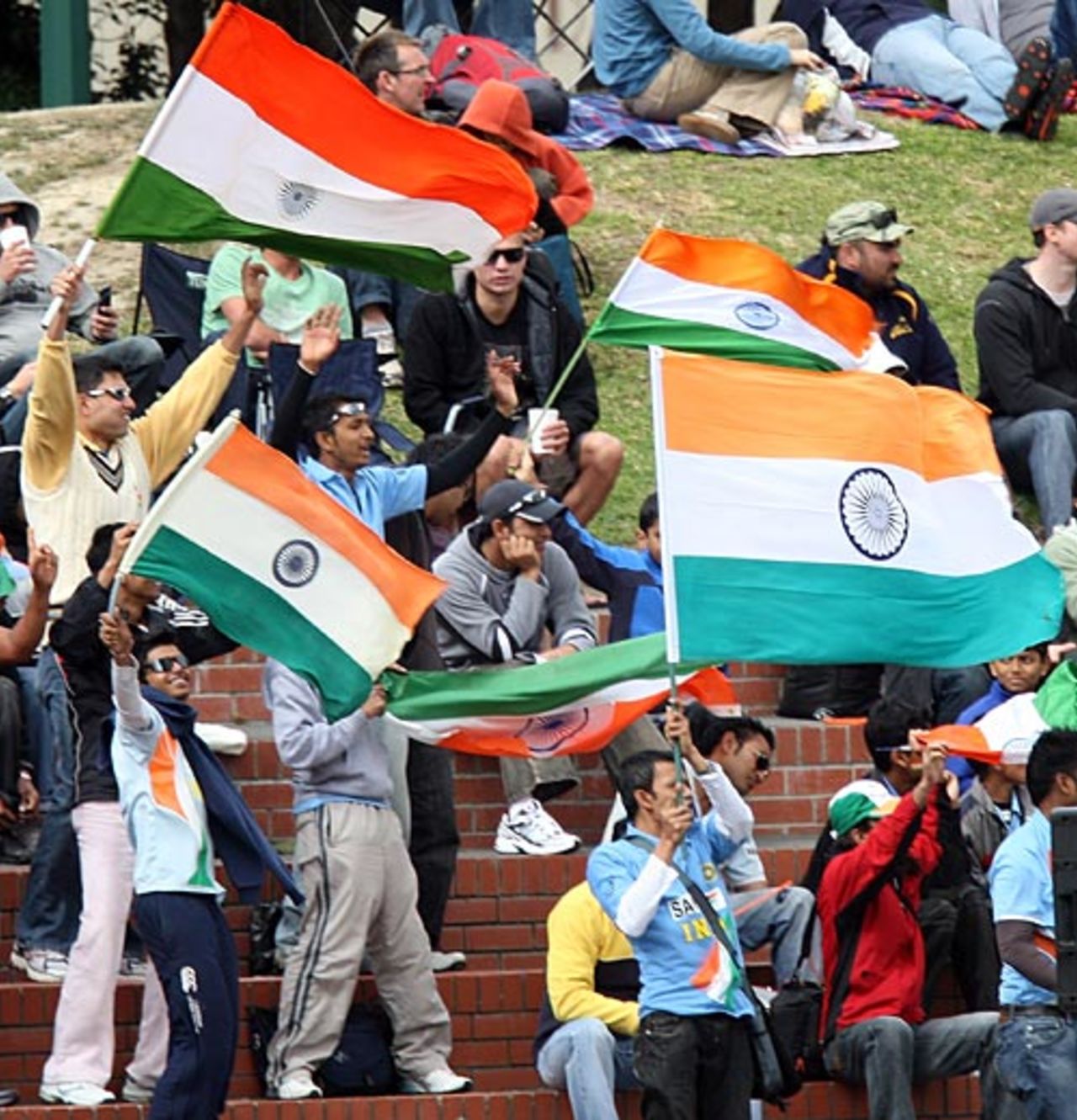 Indian fans enjoy their team's success, New Zealand v India, 3rd Test, Wellington, 3rd day, April 5, 2009