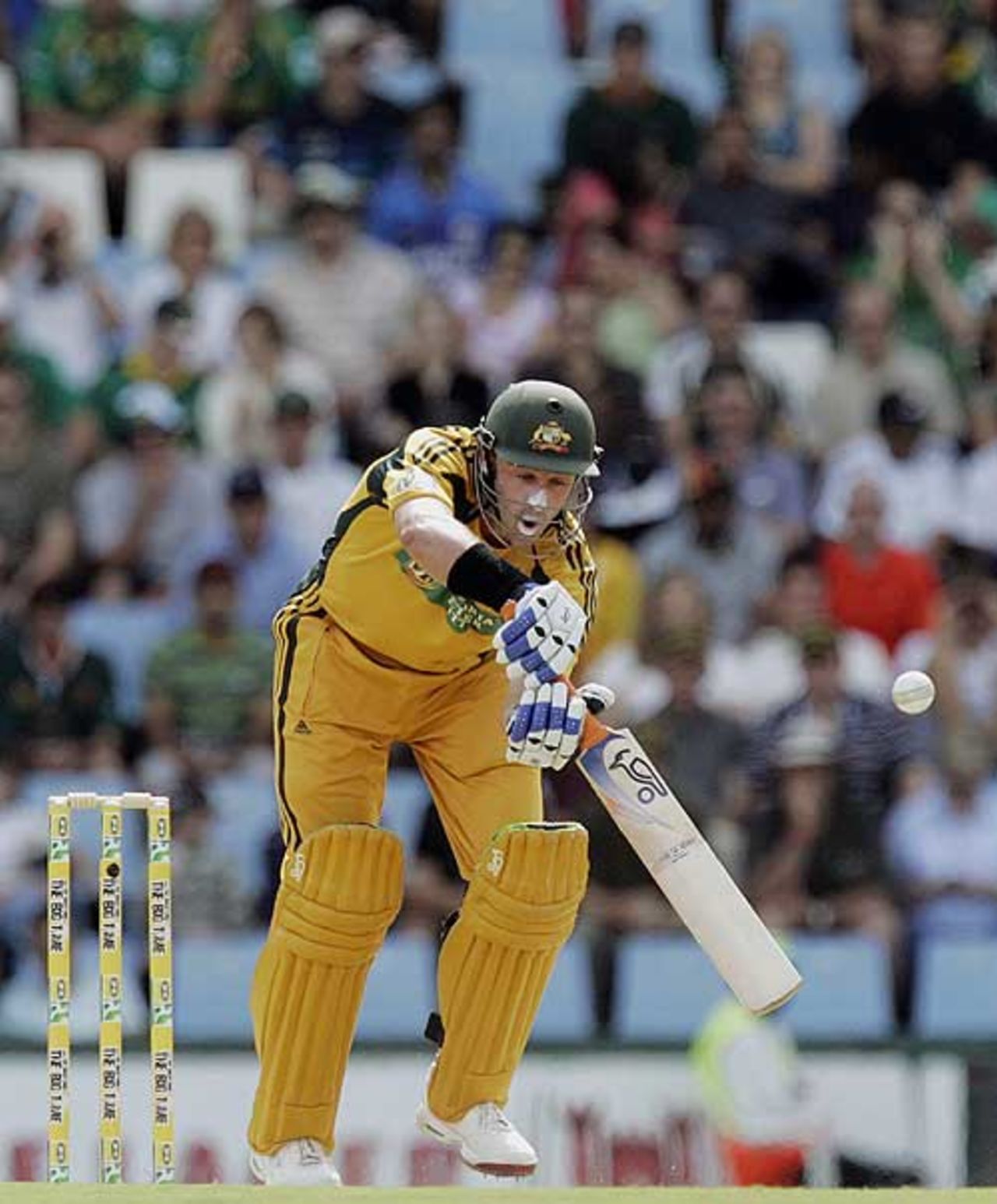 Michael Hussey misses a swinging delivery, South Africa v Australia, 2nd ODI, Centurion, April 5, 2009 