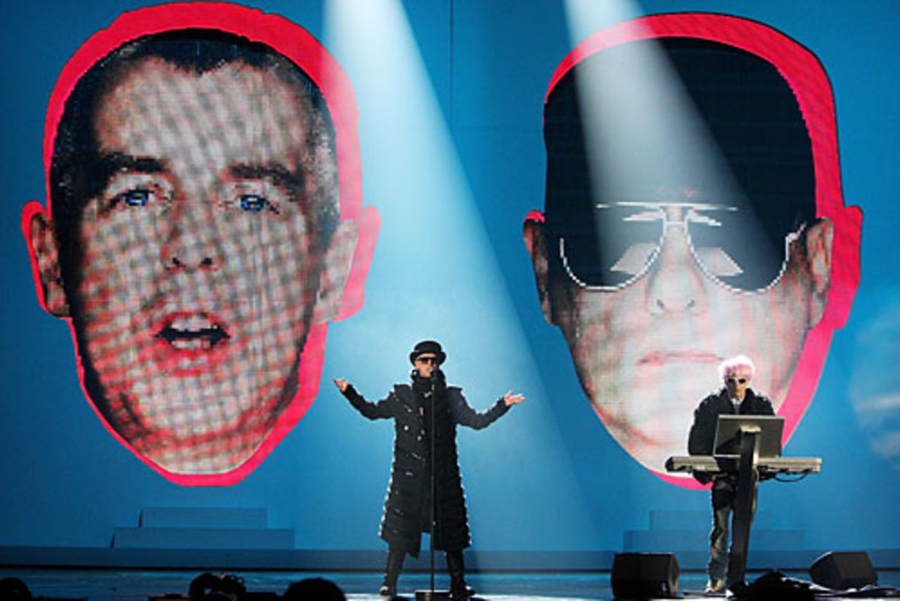 The Pet Shop Boys perform at the Brit Awards, London, February 18, 2009