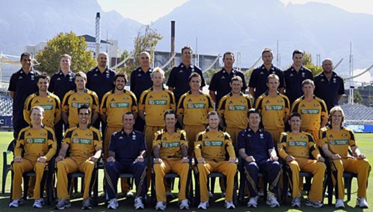 The Australian team after a training session, Newlands, Cape Town, April 8, 2009