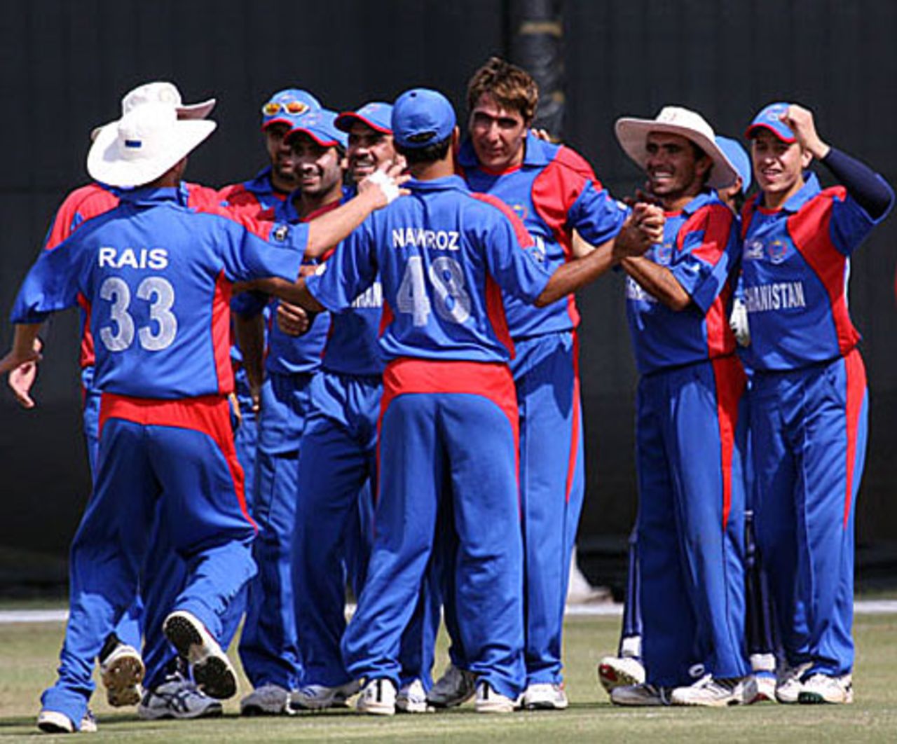Afghanistan celebrate a wicket, Afghanistan v Ireland, ICC World Cup Qualifiers, Super Eights, Krugersdorp, April 11, 2009