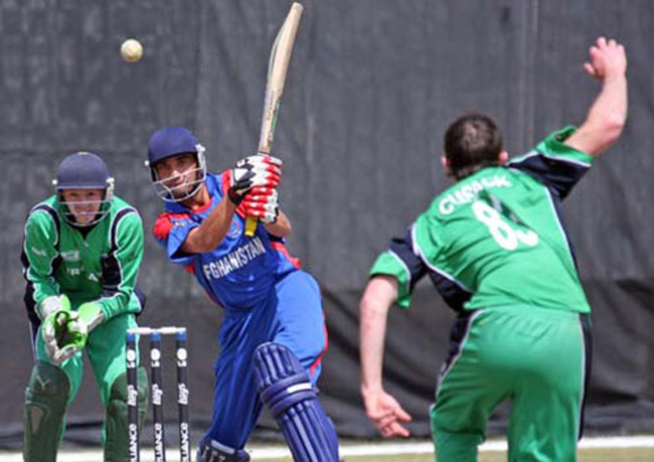 Raees Ahmadzai top scored for Afghanistan with an unbeaten 50, Afghanistan v Ireland, ICC World Cup Qualifiers, Super Eights, Krugersdorp, April 11, 2009