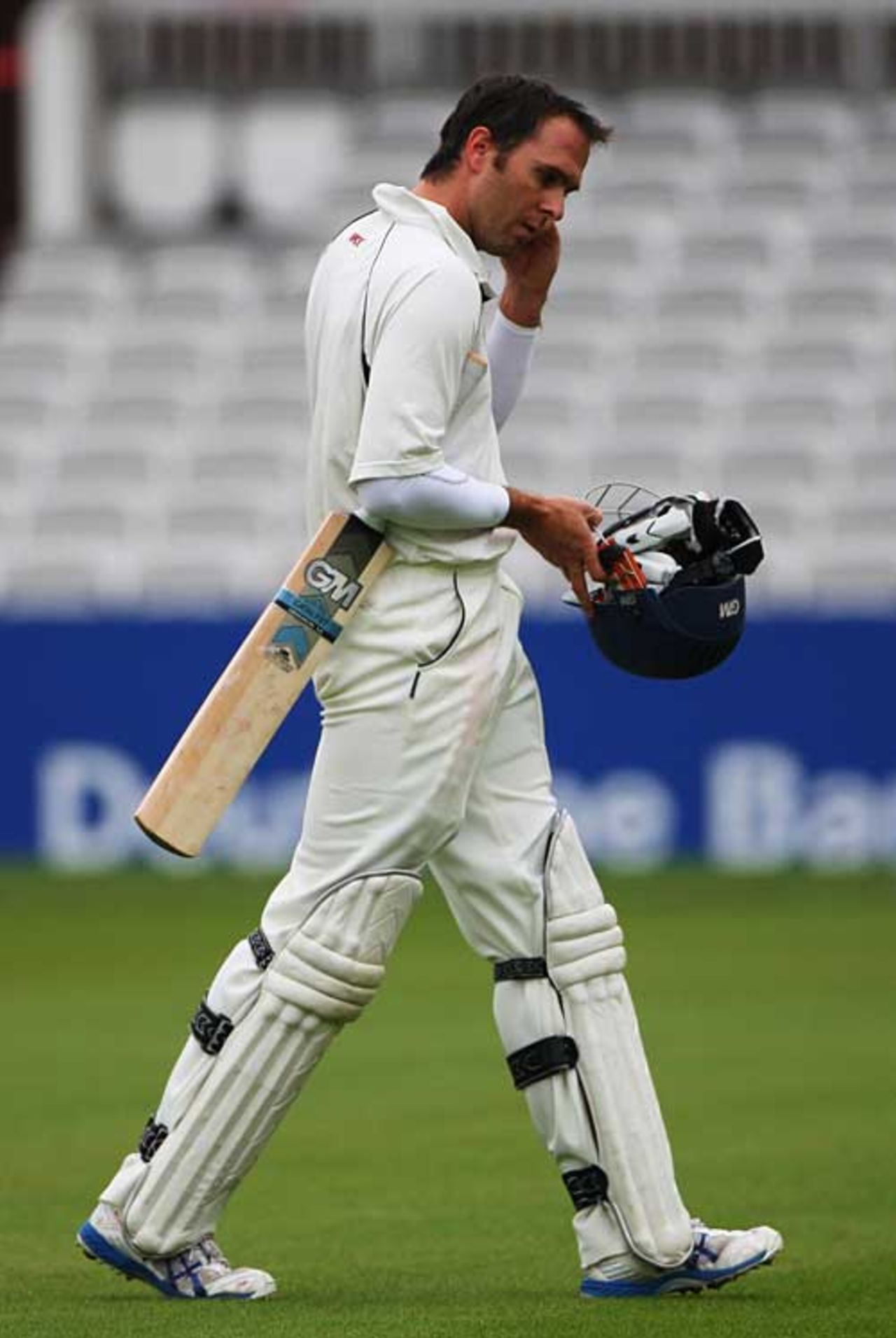 Michael Vaughan trudges off after falling for 12, MCC v Durham, Lord's, April 12, 2009