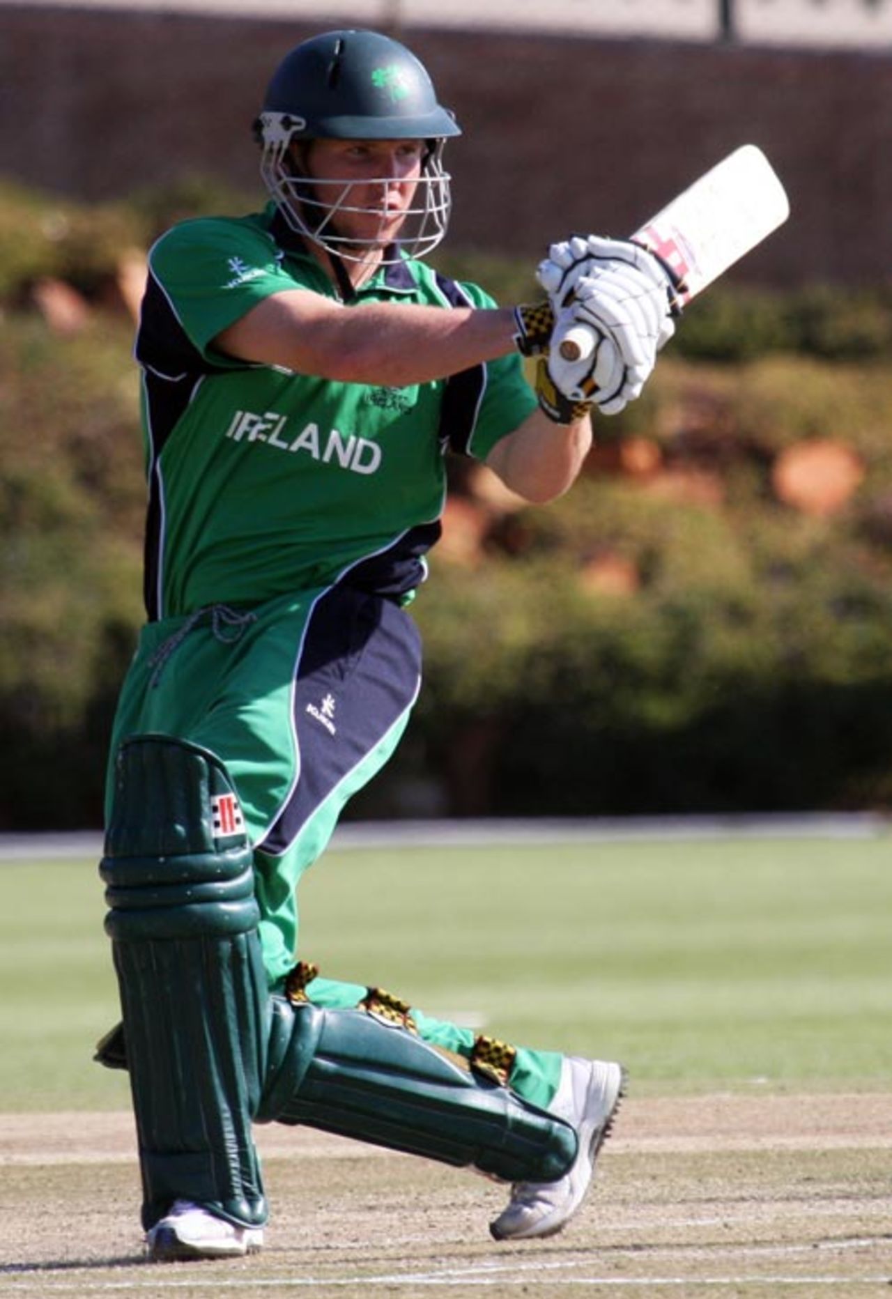 Ireland's Gary Wilson dispatches the ball for a boundary, Ireland v UAE, ICC World Cup Qualifiers, Super Eights, Johannesburg, April 13, 2009