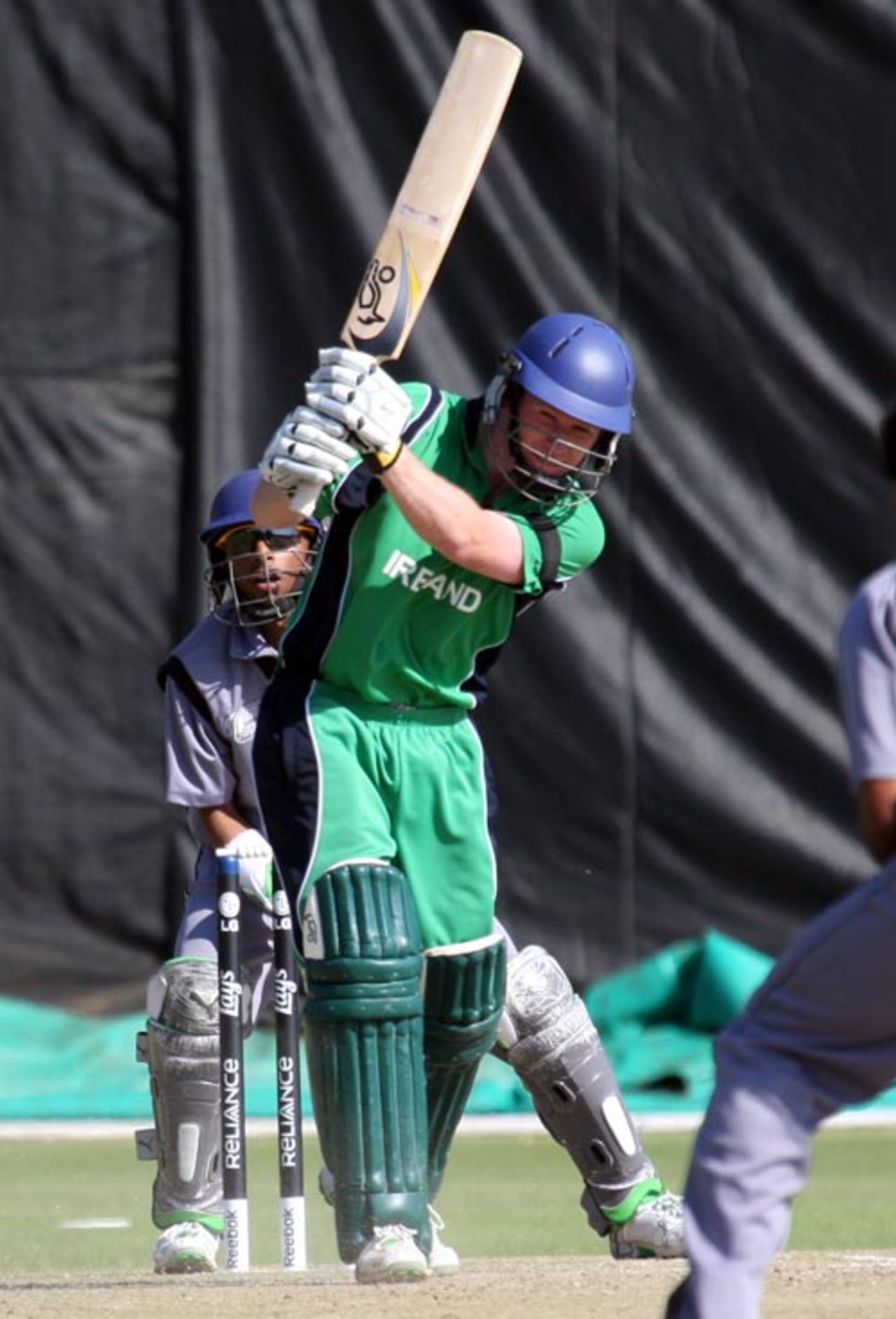 Ireland's Eoin Morgan drives on his way to an unbeaten 30, Ireland v UAE, ICC World Cup Qualifiers, Super Eights, Johannesburg, April 13, 2009