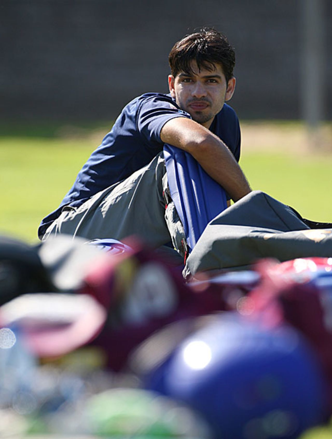 Naman Ojha looks on during a practice session, Cape Town, April 15, 2009