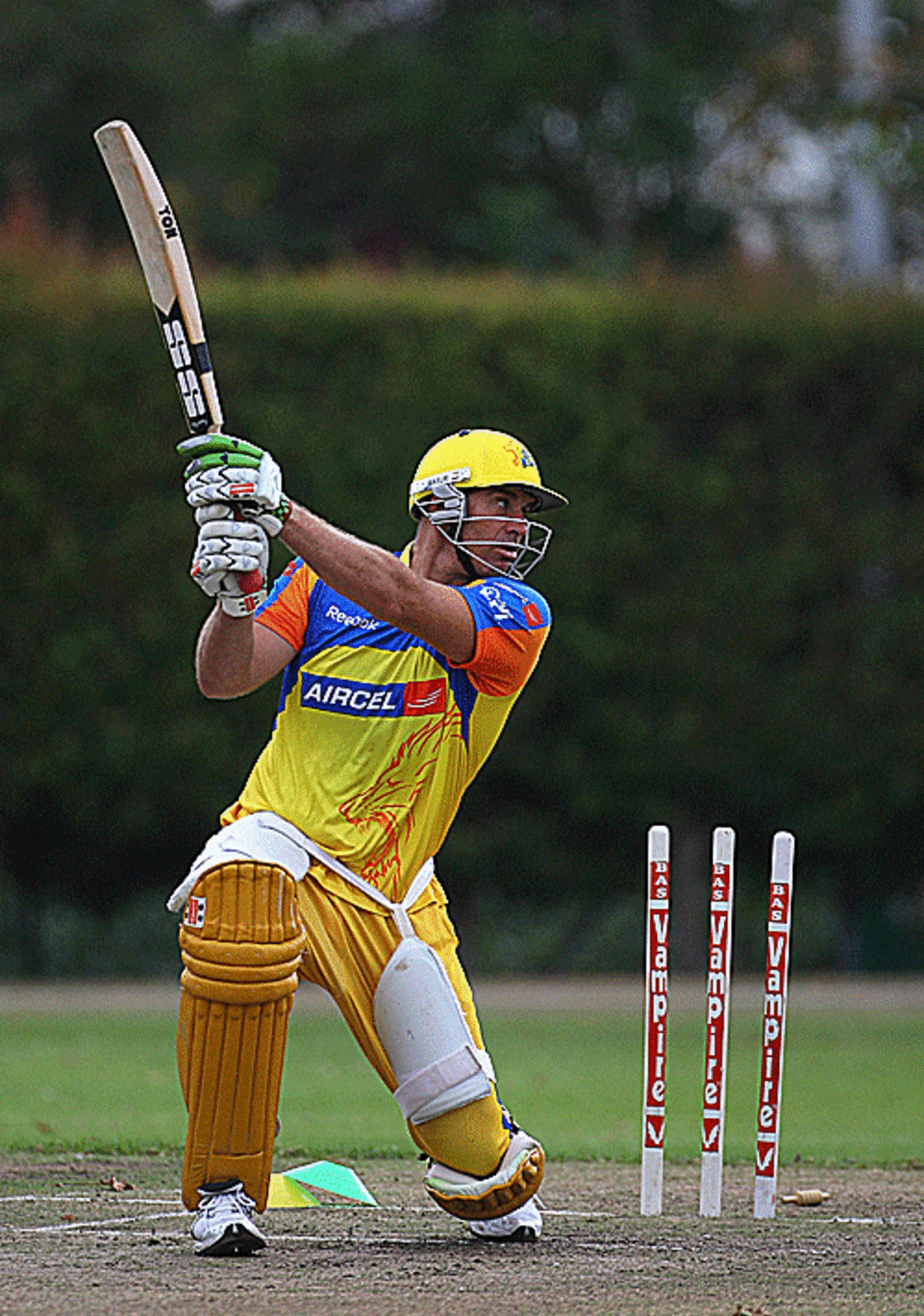 Matthew Hayden goes at one hard, Cape Town, April 16, 2009