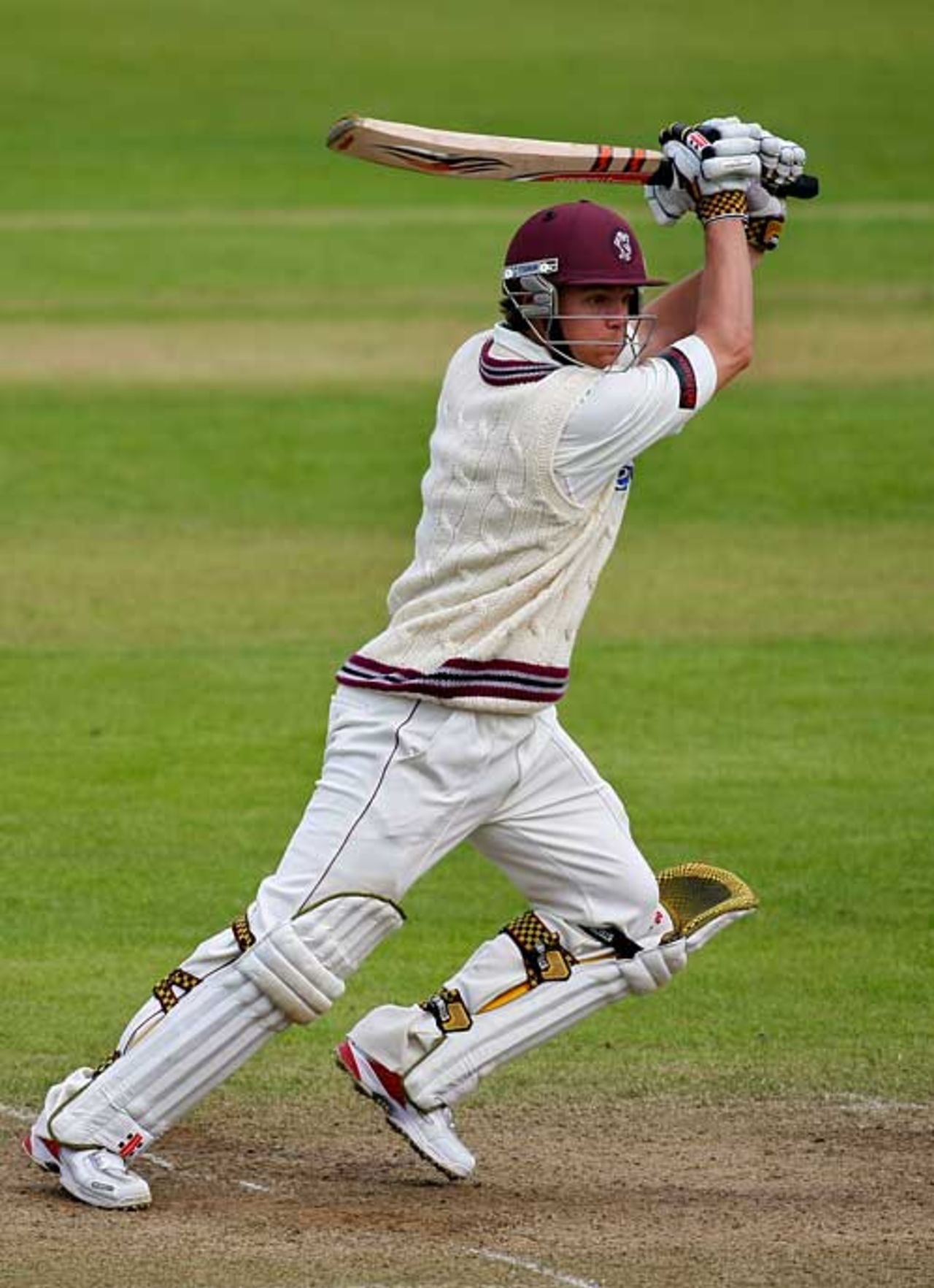 James Hildreth drives during his century, Somerset v Warwickshire, County Championship Division One, Taunton, April 17, 2009