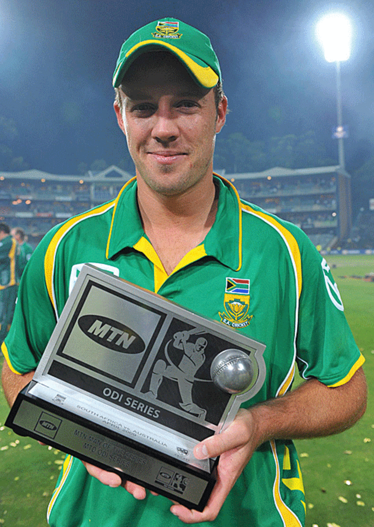 AB de Villiers was named Man of the Series, South Africa v Australia, 5th ODI, Johannesburg, April 17, 2009