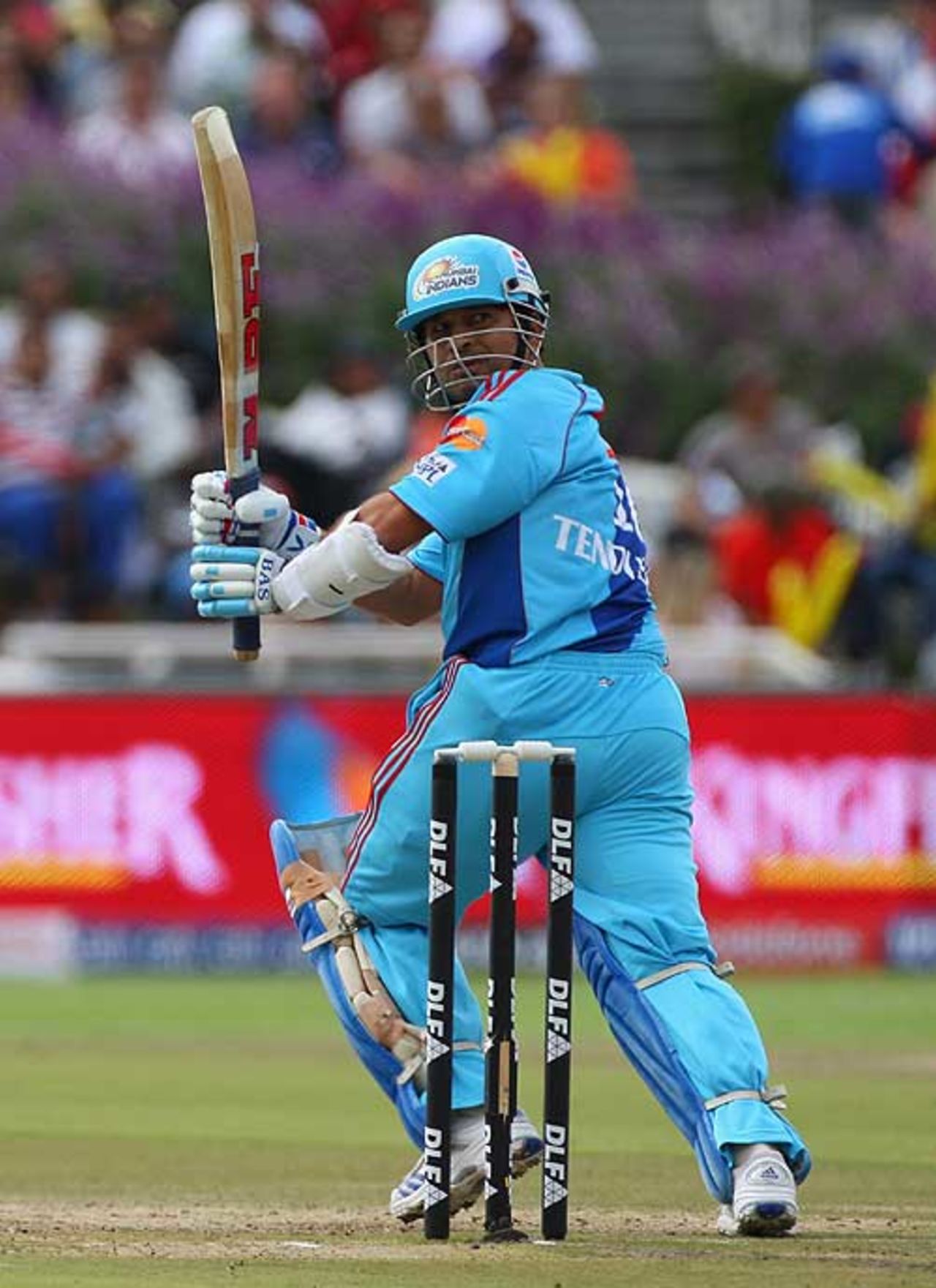 Sachin Tendulkar glances the ball fine, Chennai Super Kings v Mumbai Indians, IPL, 1st game, Cape Town, April 18, 2009