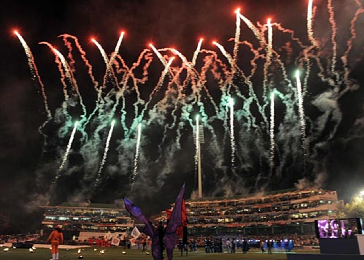 Fireworks during the opening ceremony of the IPL, Cape Town, April 18, 2009