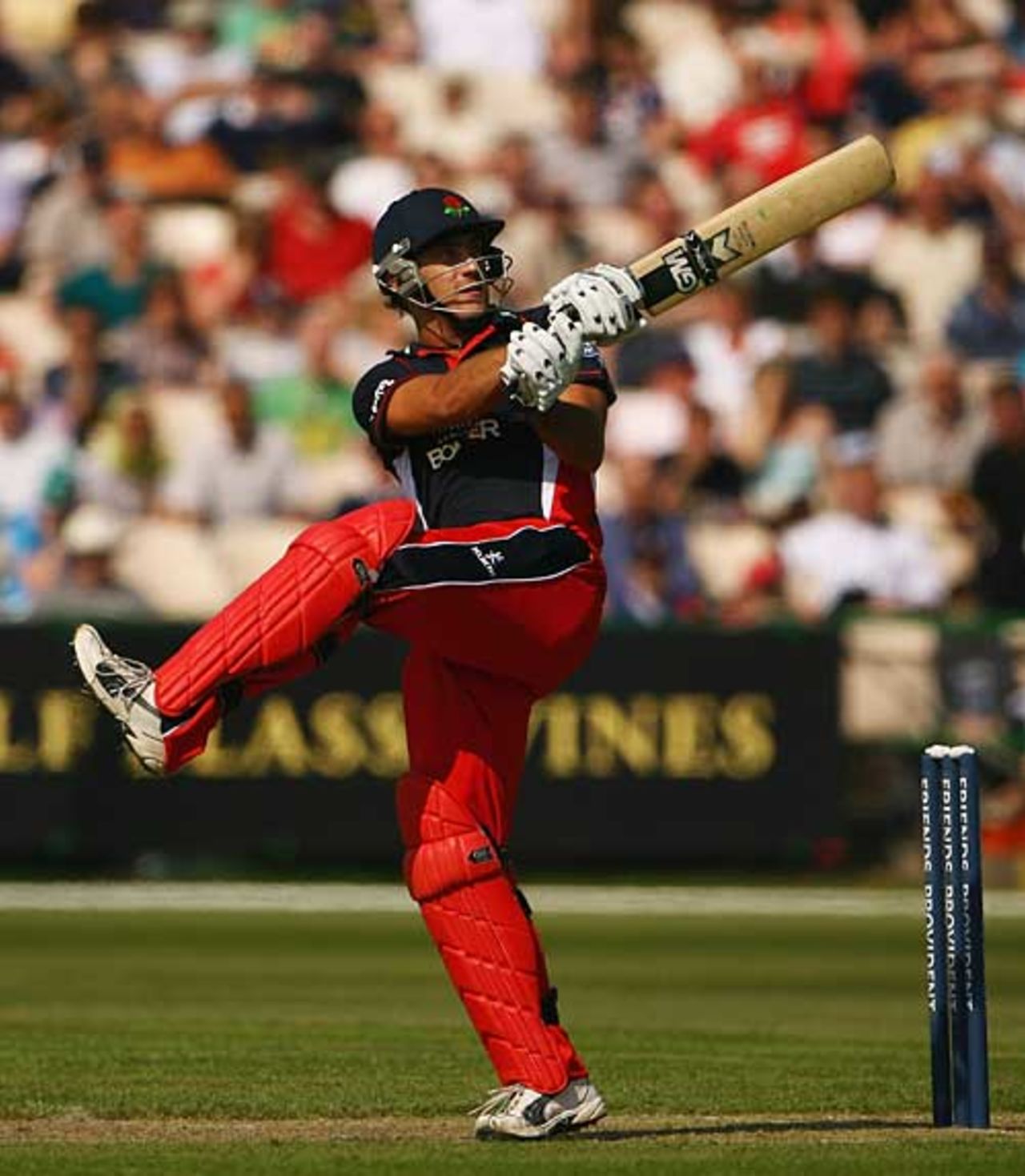 Faf du Plessis plays with a flourish during his positive innings, Lancashire v Glamorgan, Friends Provident Trophy, Old Trafford, April 19, 2009