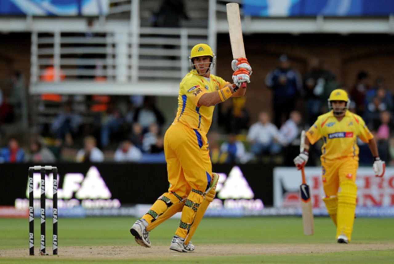 Matthew Hayden plays it fine, Bangalore Royal Challengers v Chennai Super Kings, IPL, 5th game, Port Elizabeth, April 20, 2009