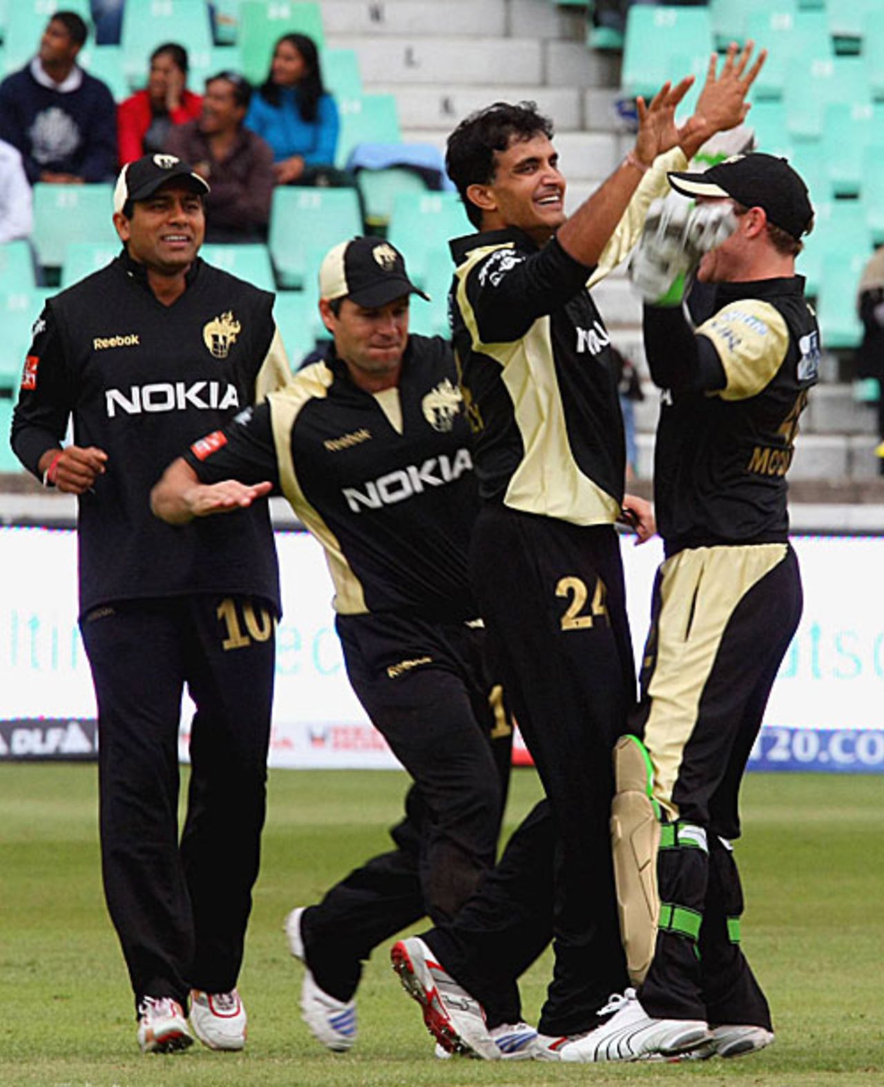 Sourav Ganguly took two wickets in his first over, Kings XI Punjab v Kolkata Knight Riders, IPL, 6th game, Durban, April 21, 2009