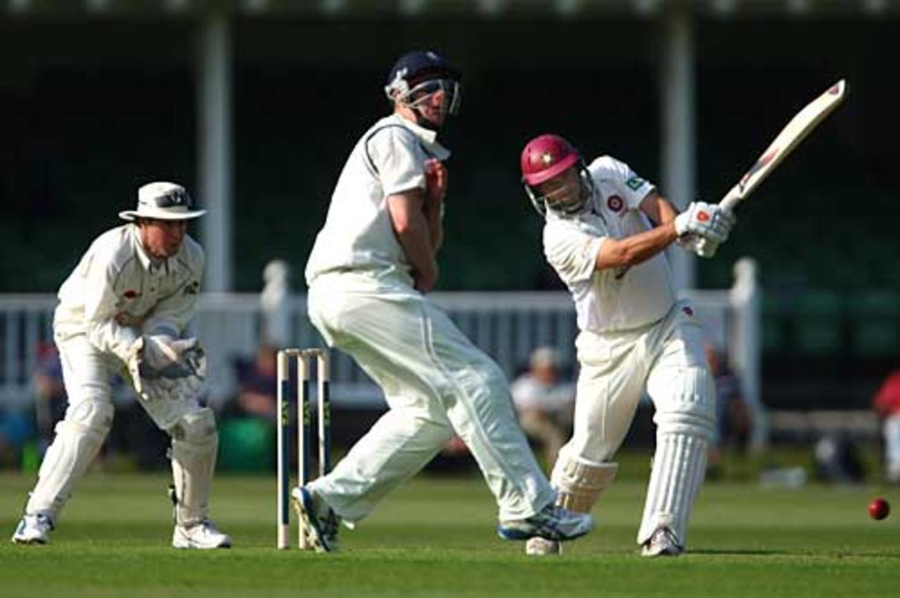 Andrew Hall opens up during his 38, Kent v Northamptonshire, County Championship Division Two, Canterbury, April 21, 2009