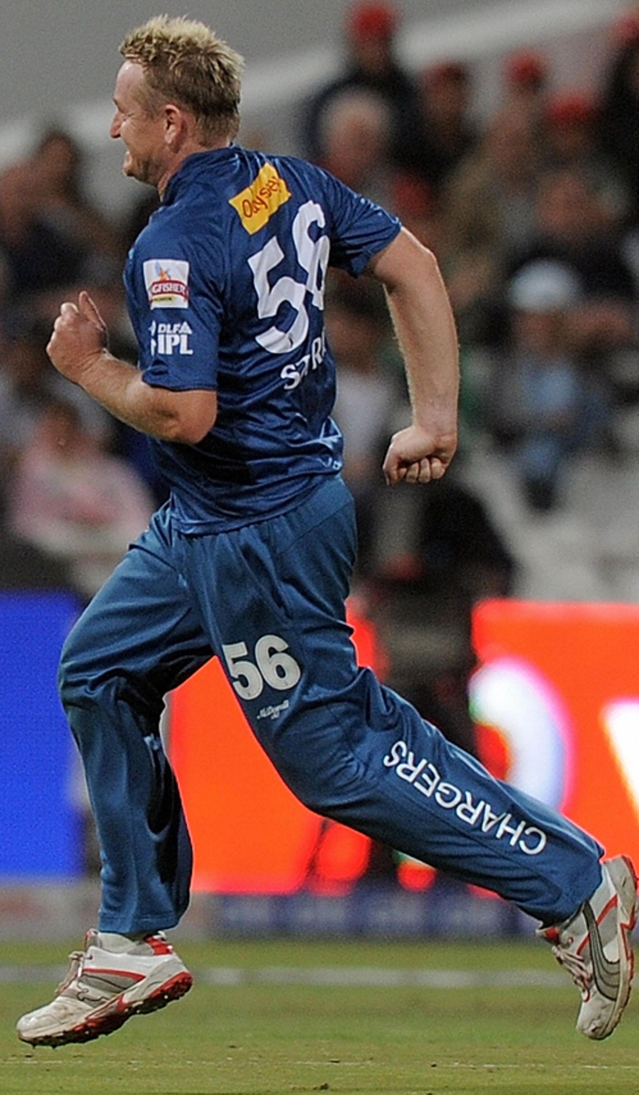 Scott Styris is ecstatic after dismissing Rahul Dravid, Bangalore Royal Challengers v Deccan Chargers, IPL, 8th game, Cape Town, April 22, 2009