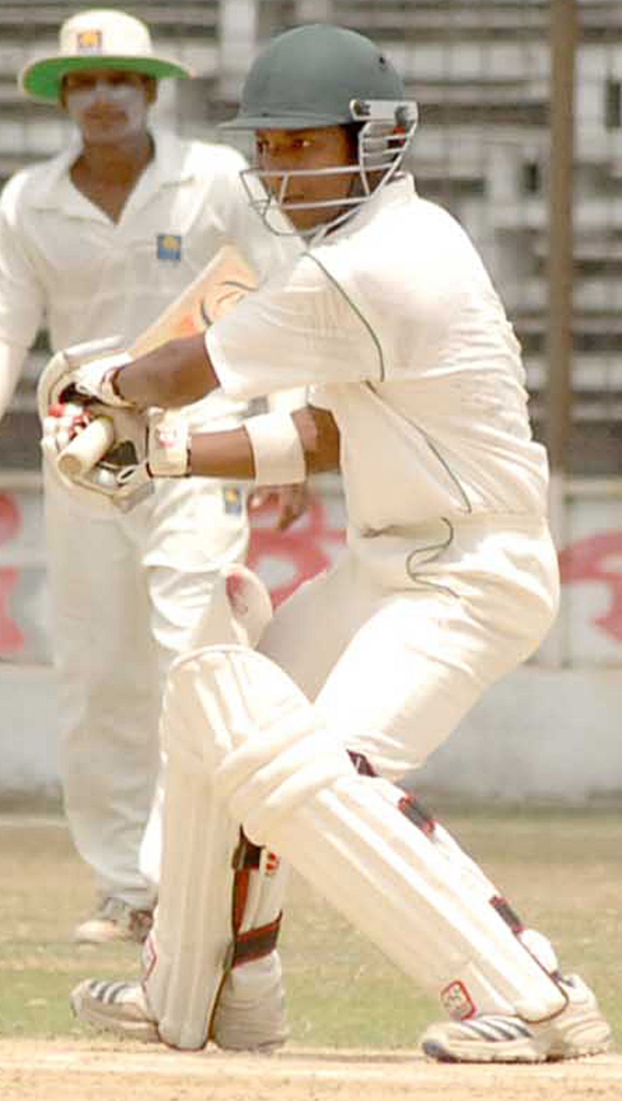 Amit Majumder plays it square, Bangladesh U-19 v Sri Lanka U-19, 1st Test, Fatullah, 3rd day