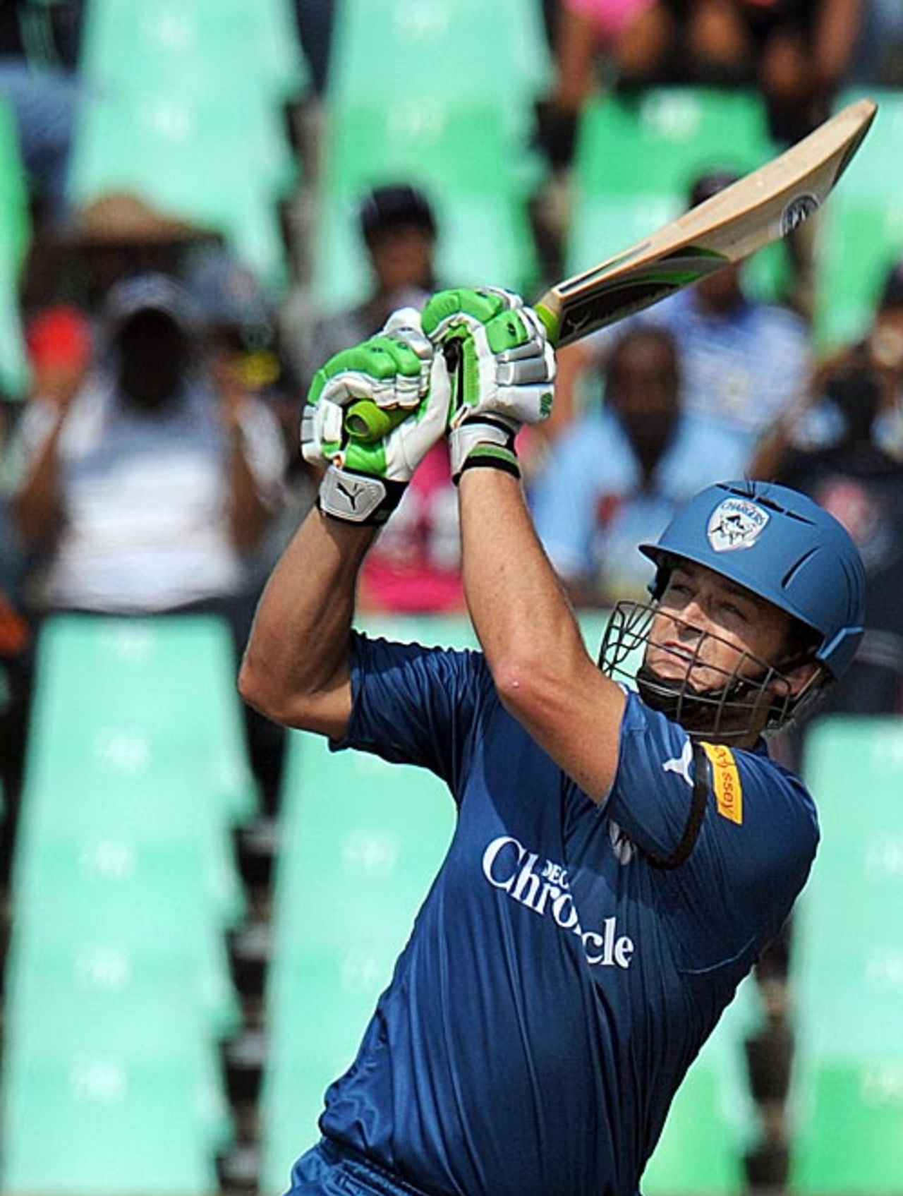 Adam Gilchrist launches into one, Deccan Chargers v Mumbai Indians, IPL, 12th Match, Durban, April 25, 2009