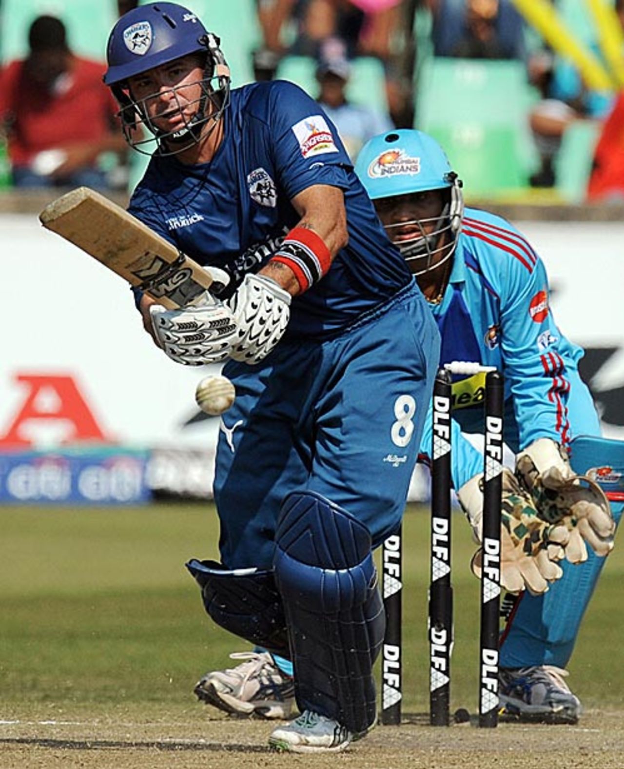 Herschelle Gibbs drives one through the leg side, Deccan Chargers v Mumbai Indians, IPL, 12th Match, Durban, April 25, 2009