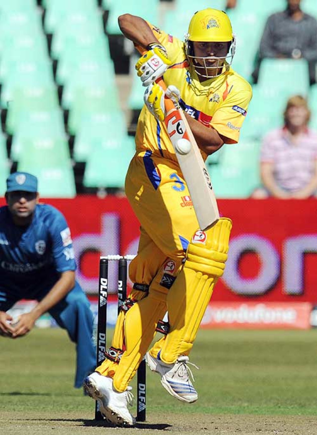 Suresh Raina was posed a few questions with the short ball, Chennai Super Kings v Deccan Chargers, IPL, 16th match, Durban, April 27, 2009