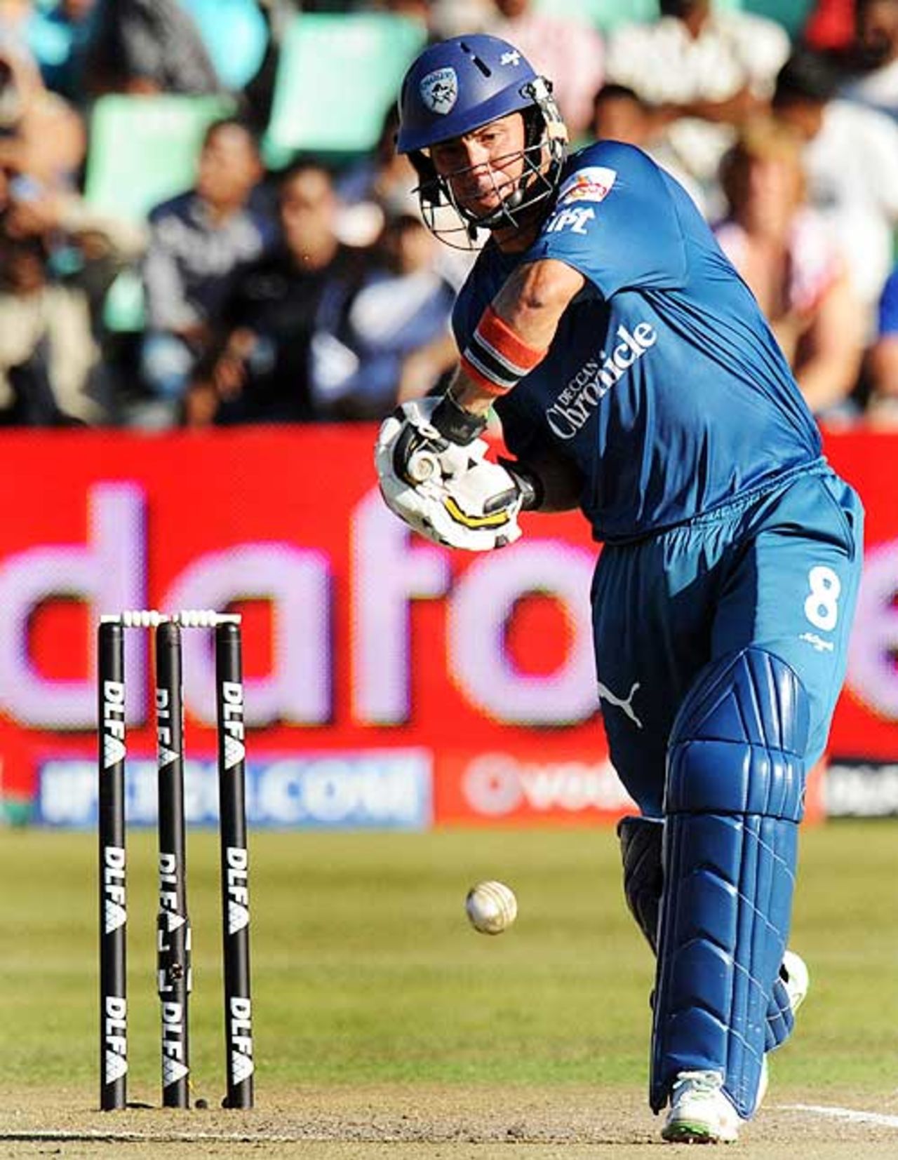 Herschelle Gibbs makes room to drive, Chennai Super Kings v Deccan Chargers, IPL, 16th match, Durban, April 27, 2009