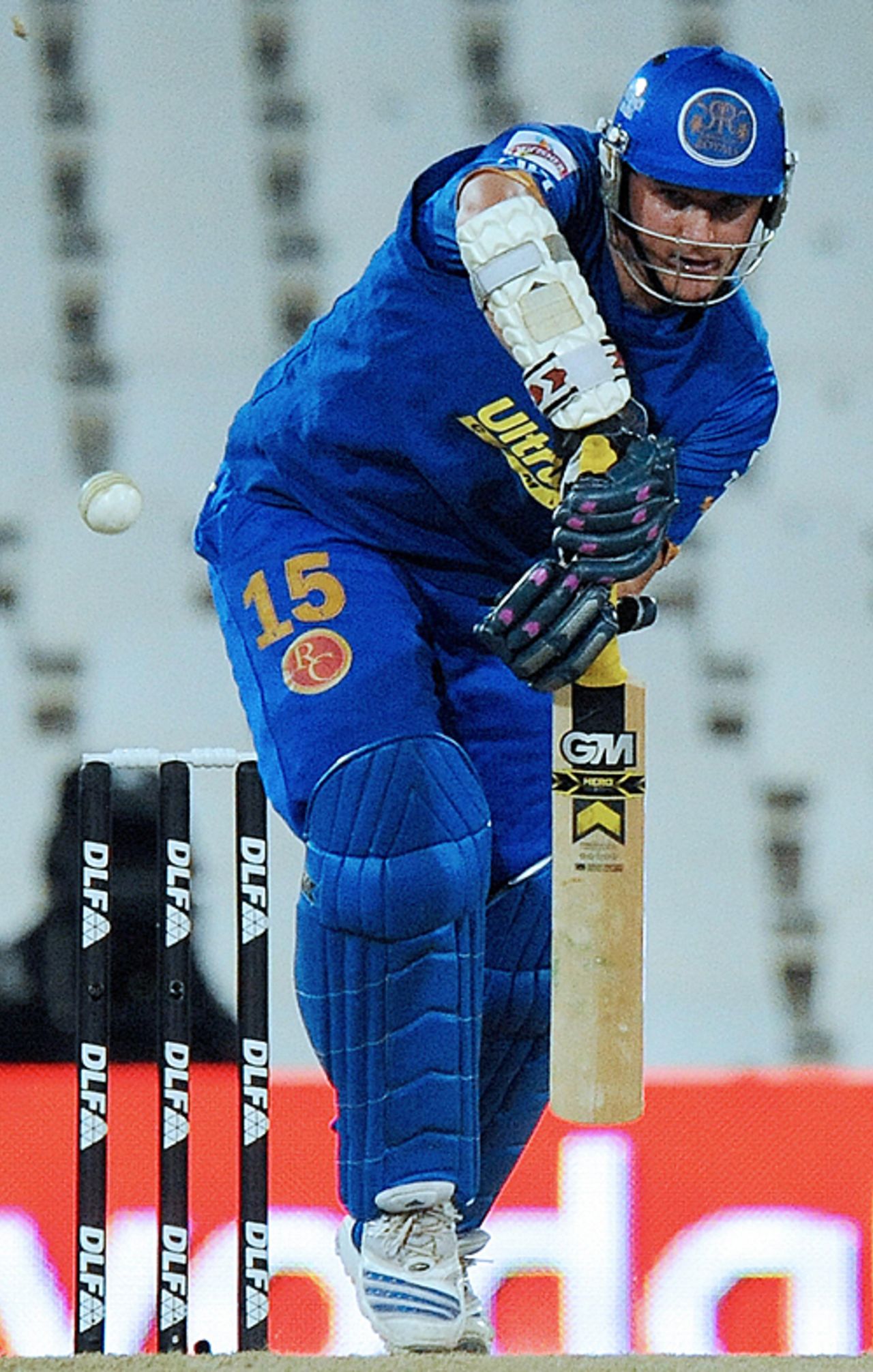 Graeme Smith plays it watchfully on the leg side, Delhi Daredevils v Rajasthan Royals, IPL, 18th match, Centurion, April 28, 2009