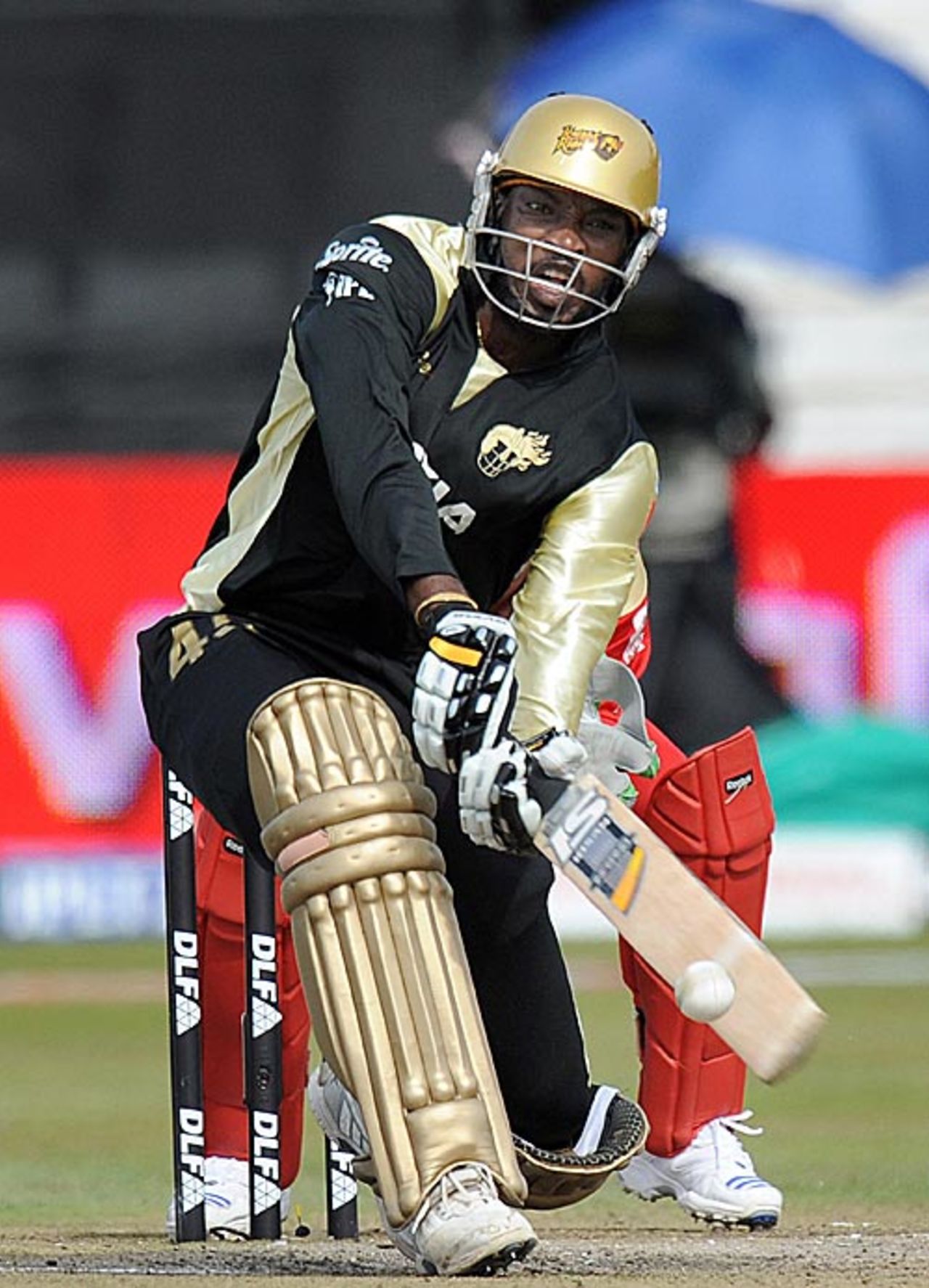 Chris Gayle gets ready to launch into one, Royal Challengers Bangalore v Kolkata Knight Riders, IPL, 19th match, Durban, April 29, 2009