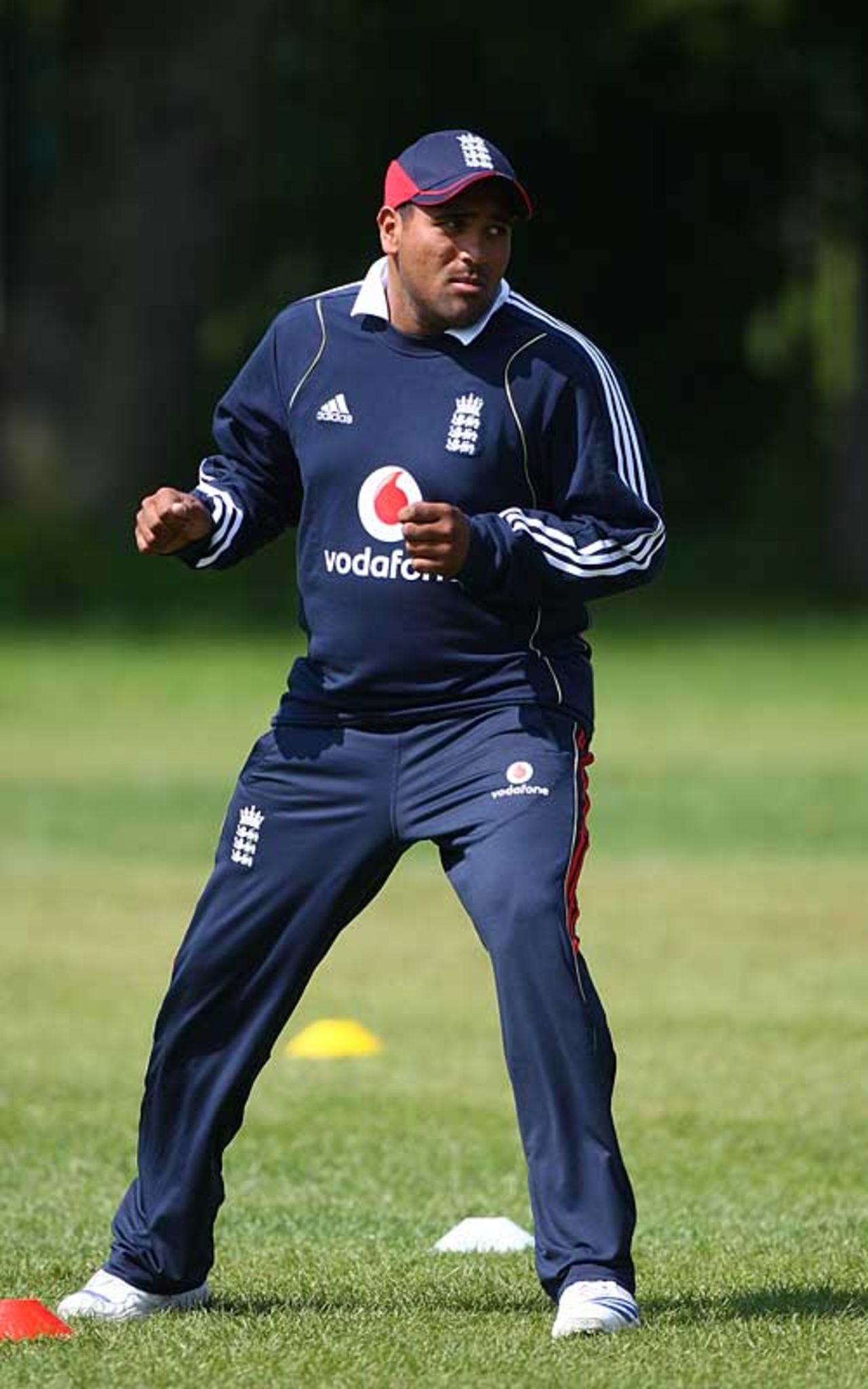 Samit Patel goes through some fitness work with the England Lions, Derby, April 29, 2009