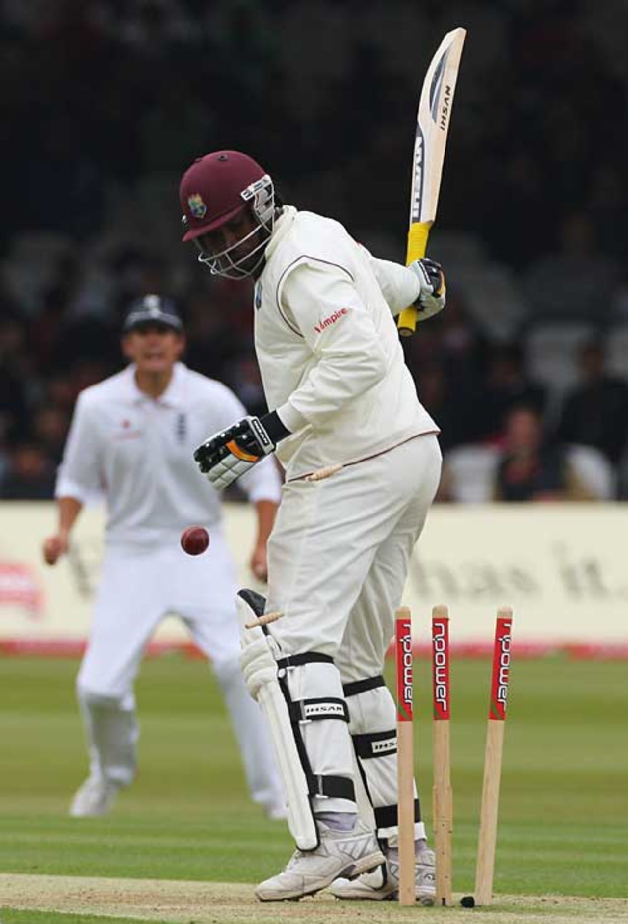 Chris Gayle drags on against Stuart Broad, England v West Indies, 1st Test, Lord's, May 7, 2009
