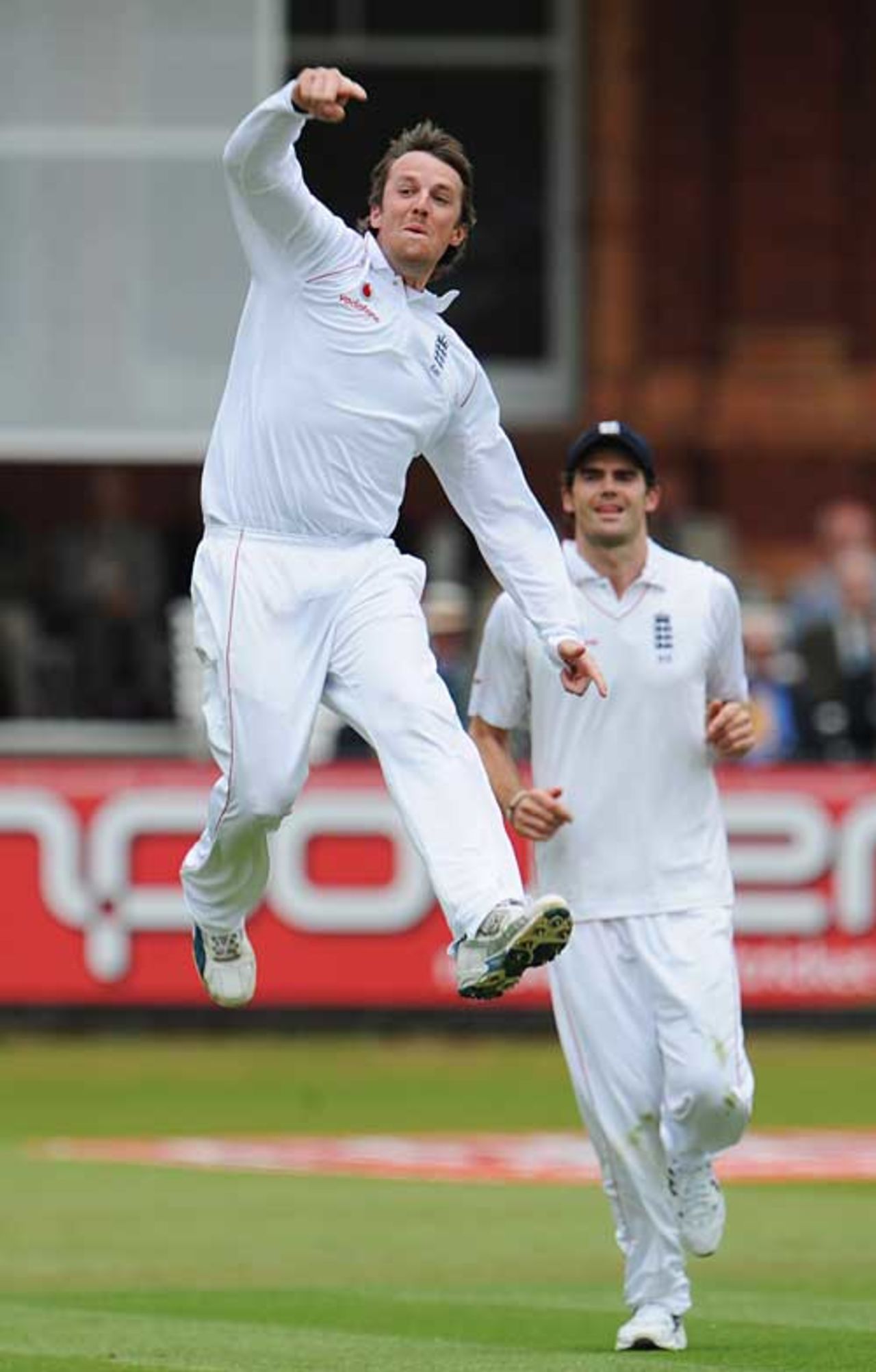 Graeme Swann shows his delight after removing Devon Smith, England v West Indies, 1st Test, Lord's, May 7, 2009