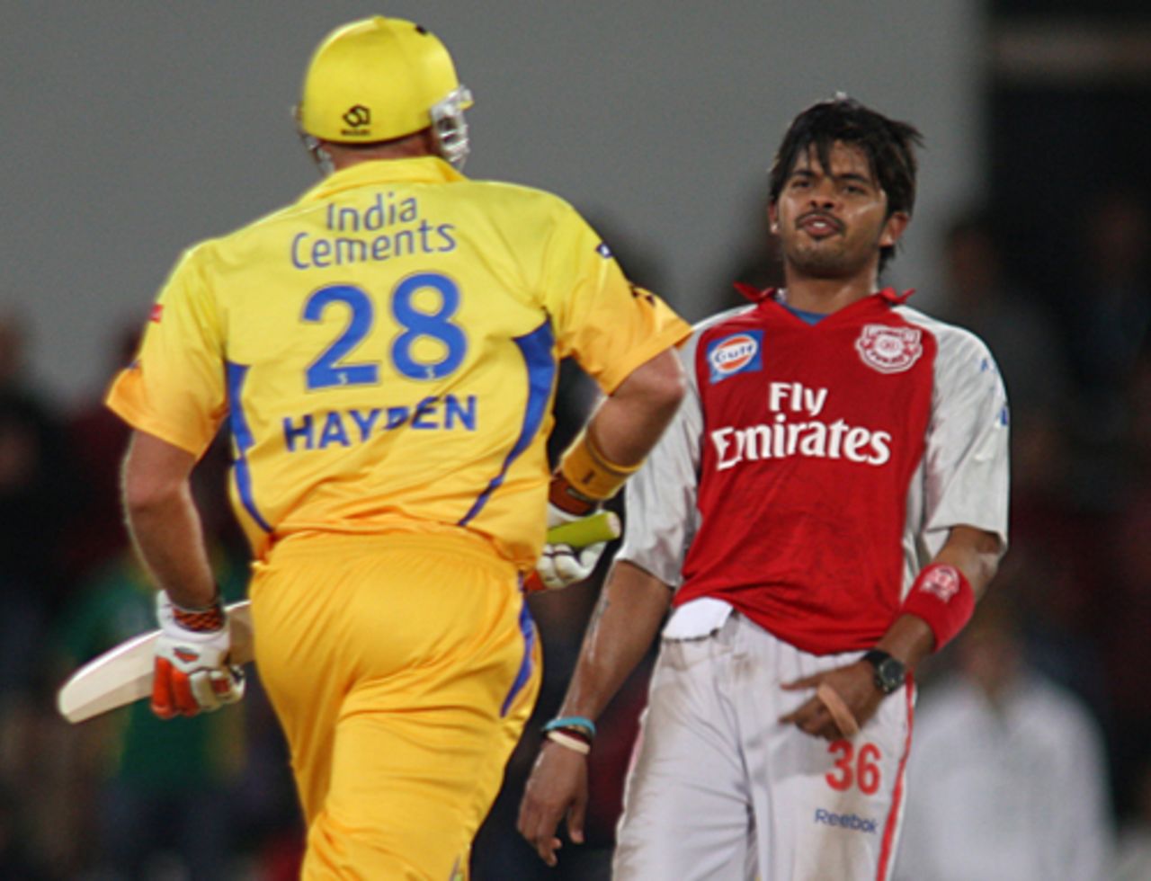 Sreesanth bore much of the brunt of Matthew Hayden's onslaught, Chennai Super Kings v Kings XI Punjab, IPL, 34th match, Centurion, May 7, 2009
