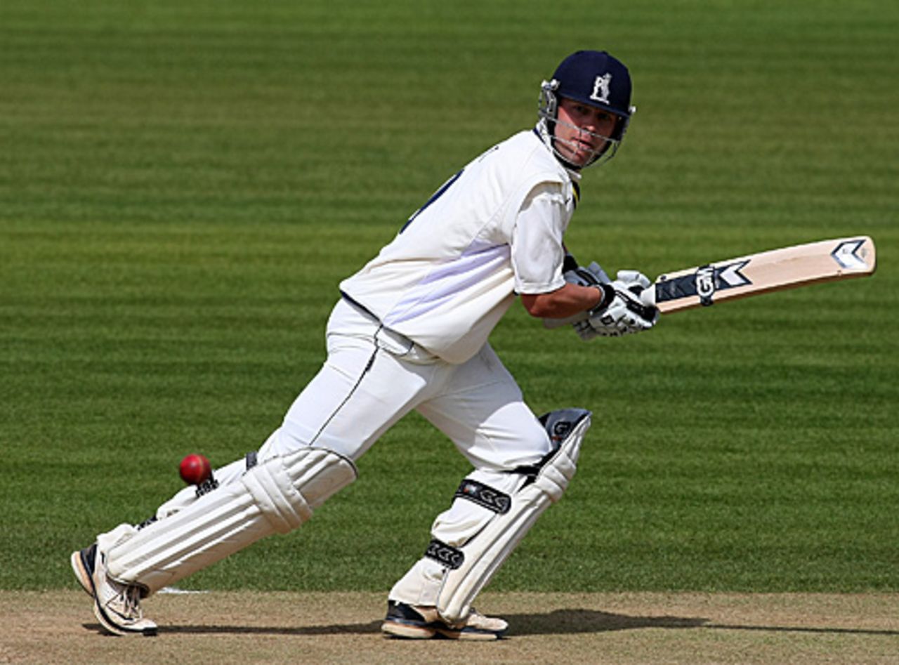 Jonathan Trott guides one out to the off side during his unbeaten 161, Warwickshire v Yorkshire, County Championship Division One, Edgbaston, May 9, 2009