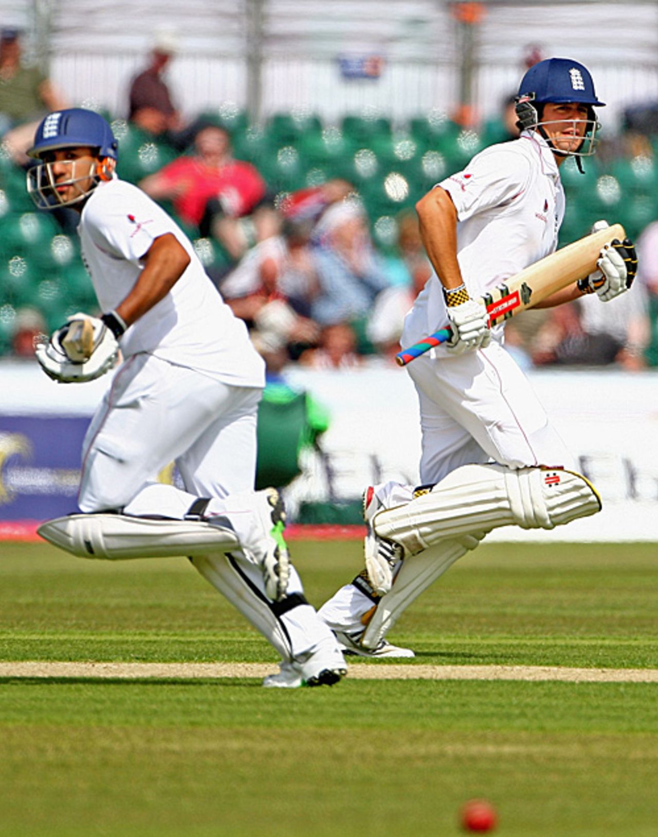 Ravi Bopara and Alastair Cook steal another run during this sizeable second-wicket stand, England v West Indies, 2nd Test, Chester-le-Street, May 14, 2009