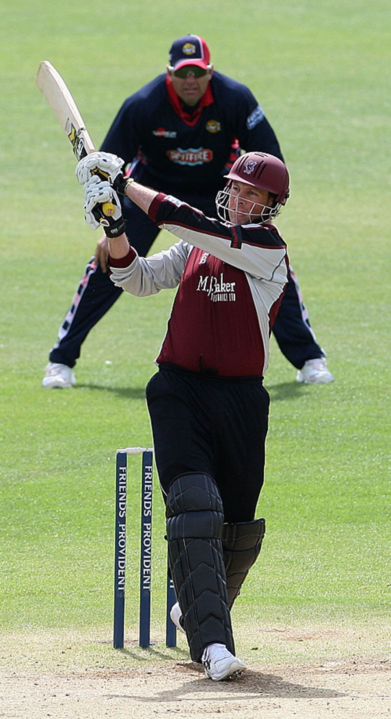 Marcus Trescothick heaves one over midwicket, Kent v Somerset, Canterbury, May 16, 2009